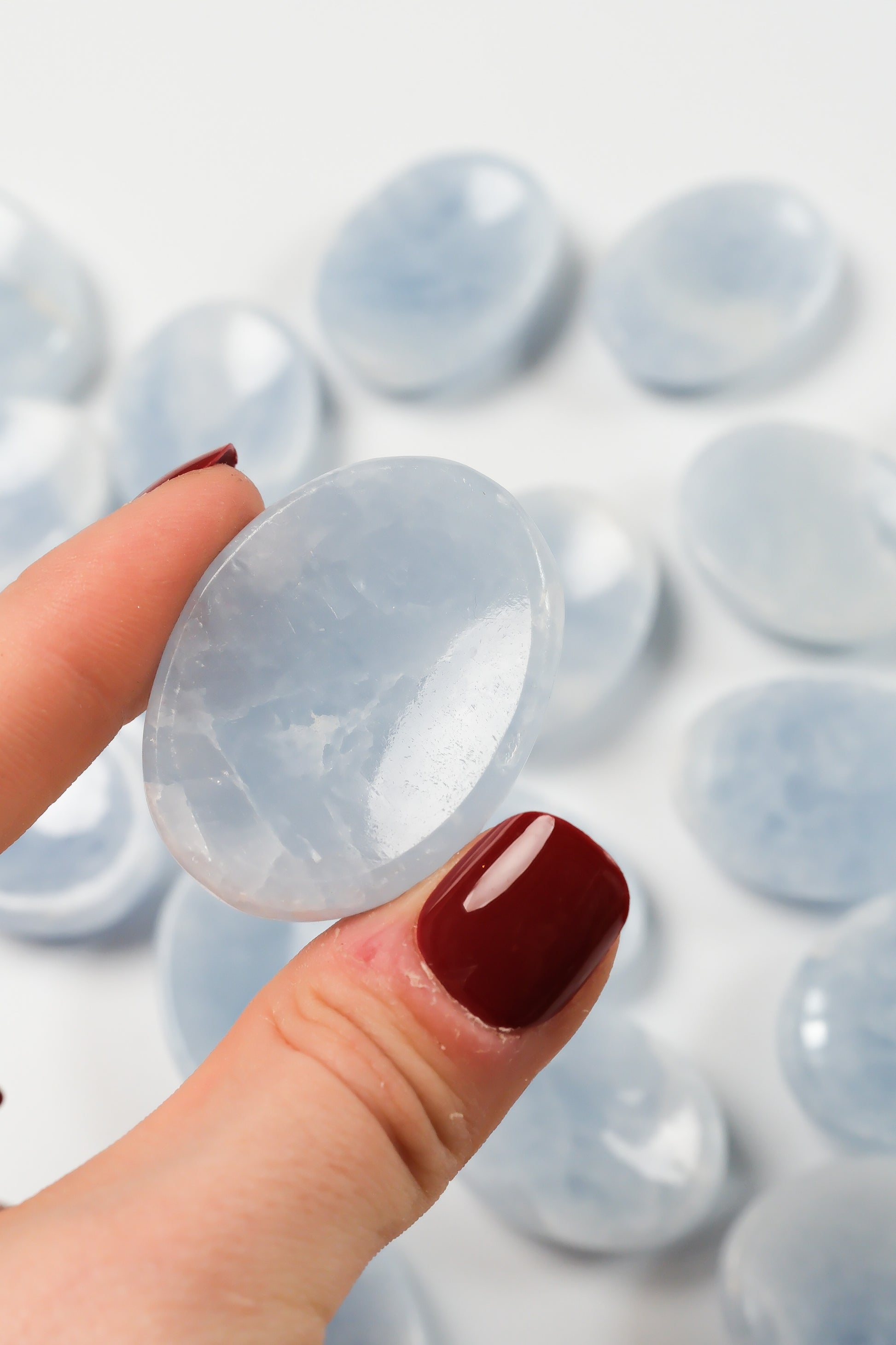 Blue Calcite Worry Stone