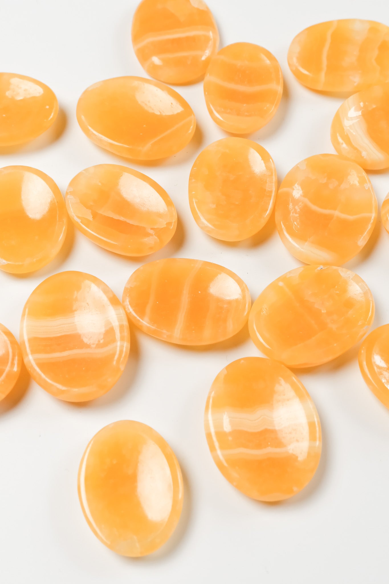 Orange Calcite Worry Stone