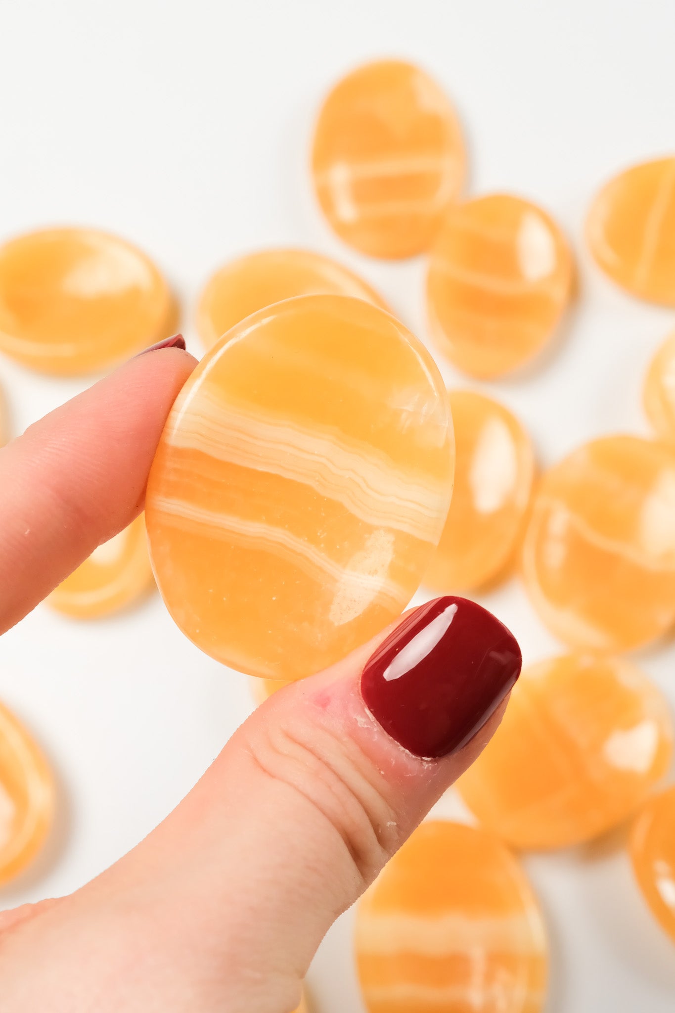 Orange Calcite Worry Stone