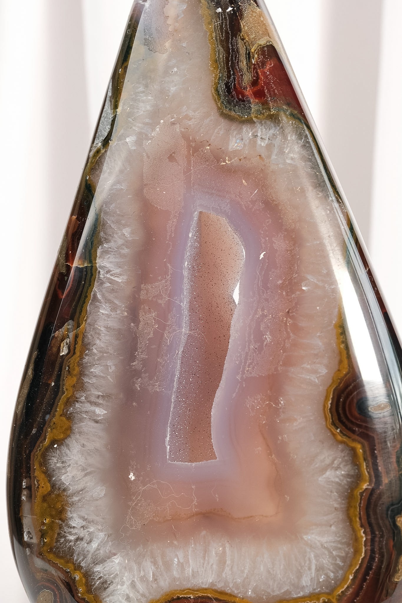 Agate Teardrop on Gold Stand