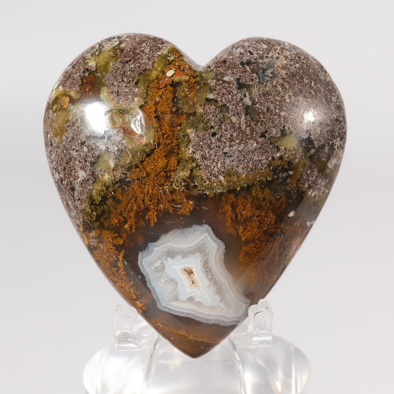 Scenic Moss Agate Heart