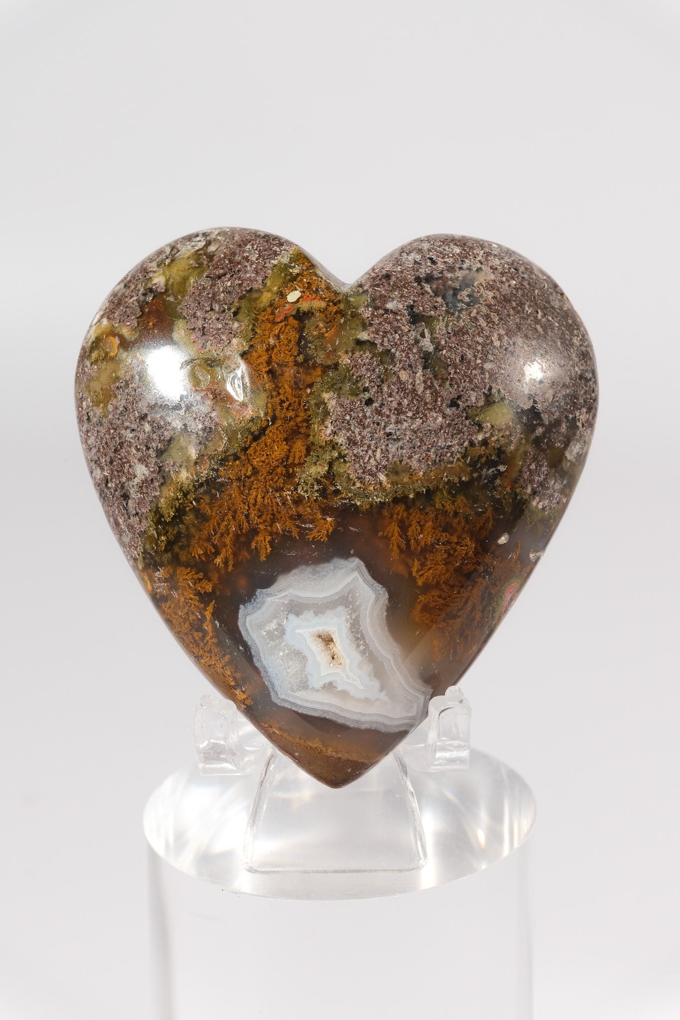 Scenic Moss Agate Heart