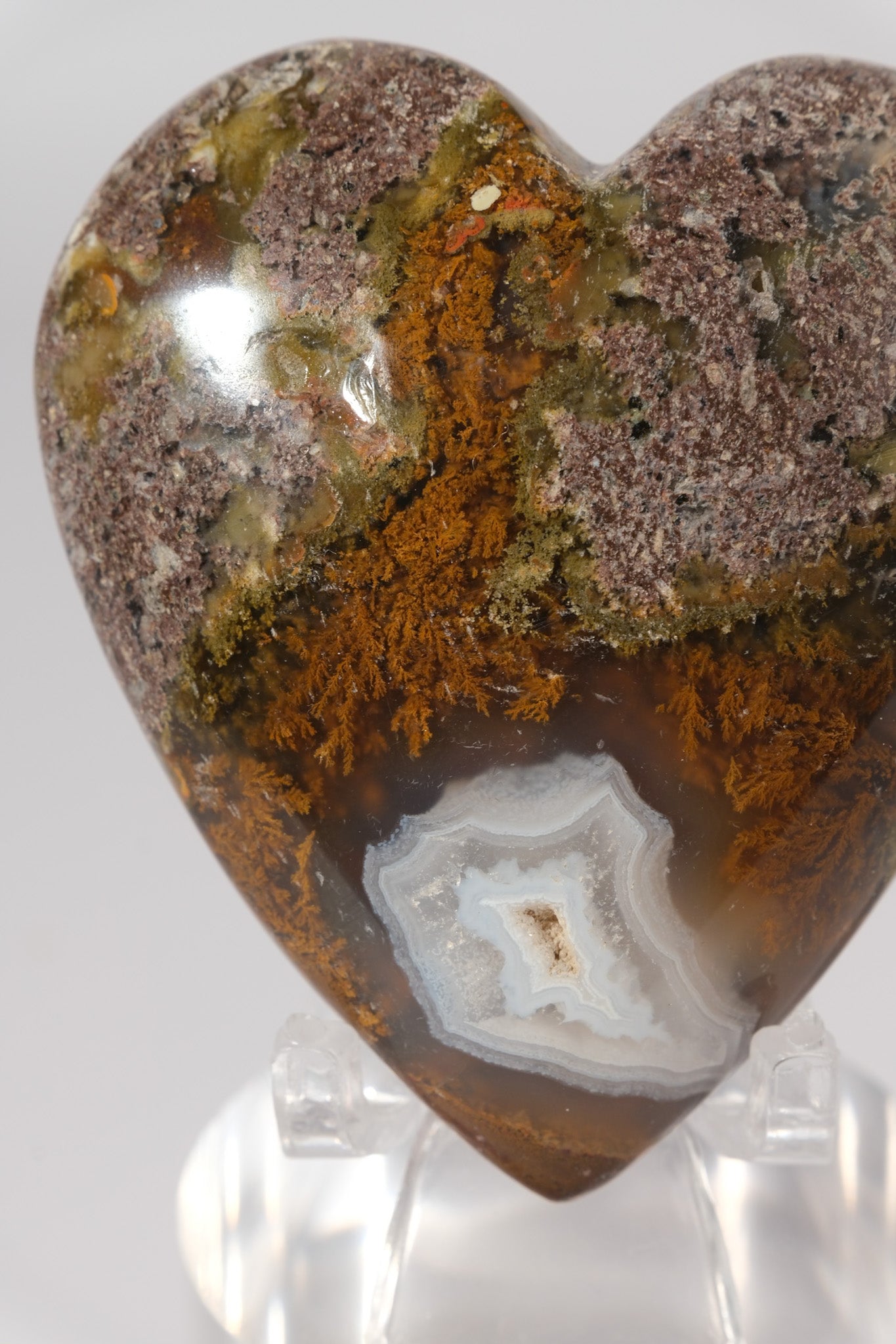 Scenic Moss Agate Heart