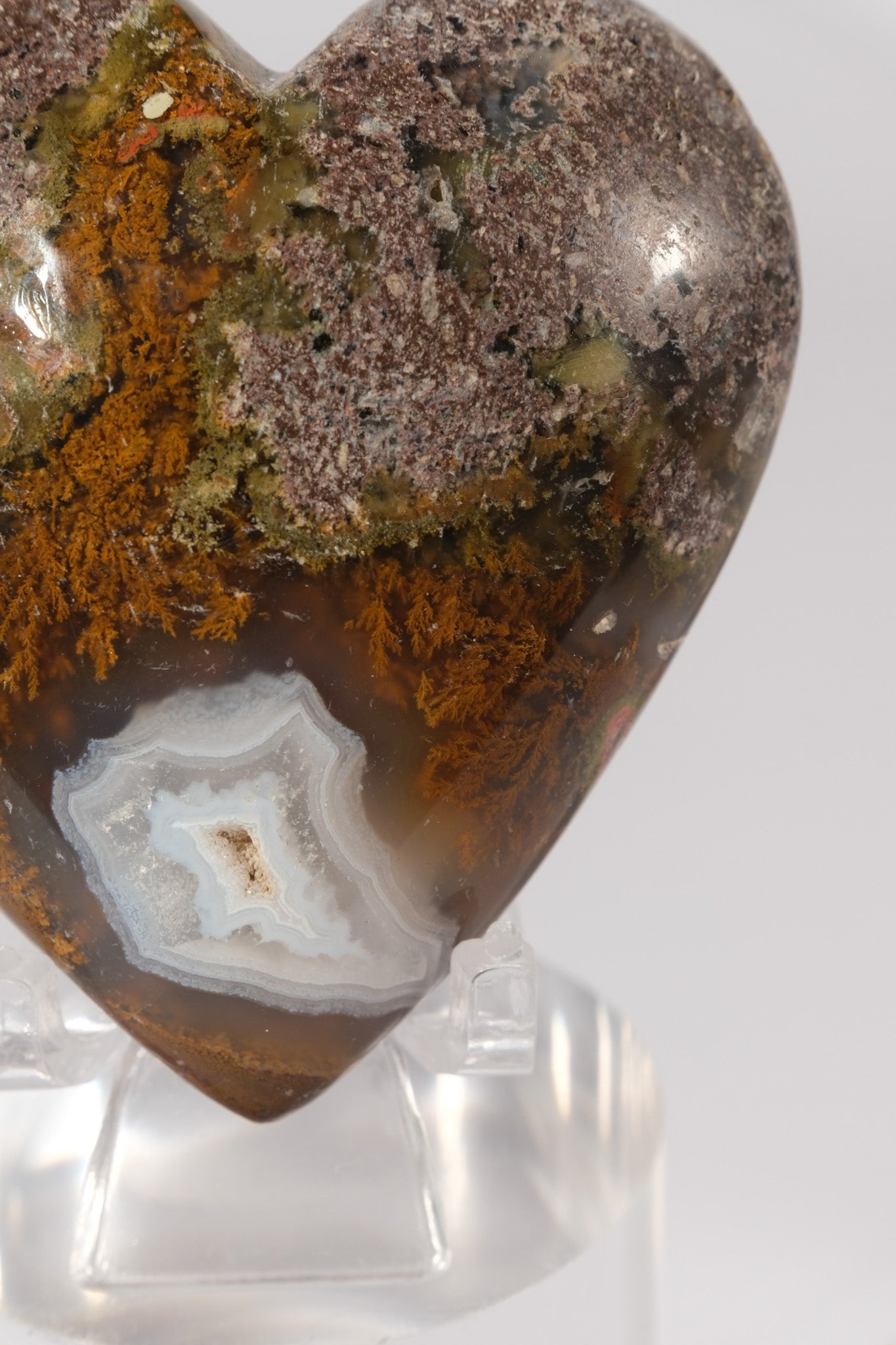 Scenic Moss Agate Heart