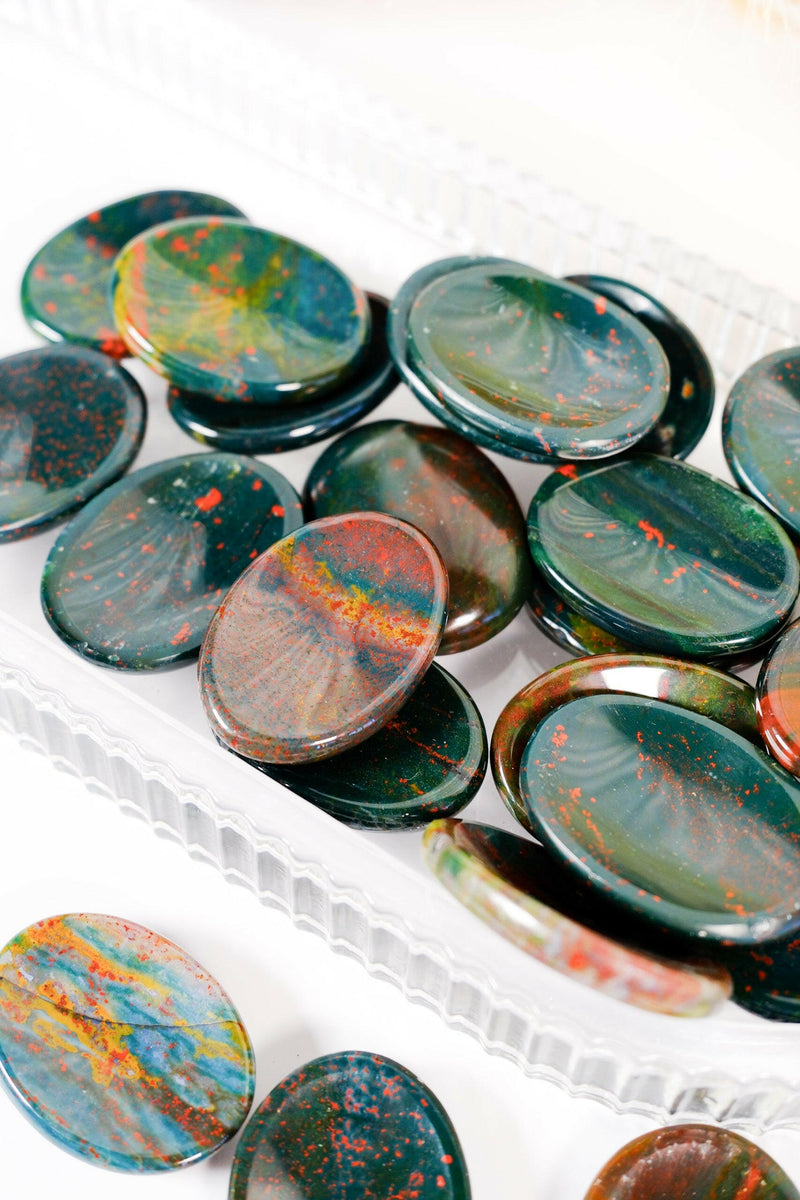 Bloodstone Worry Stone - Premium healing crystal from Stones of Virtue Australia.