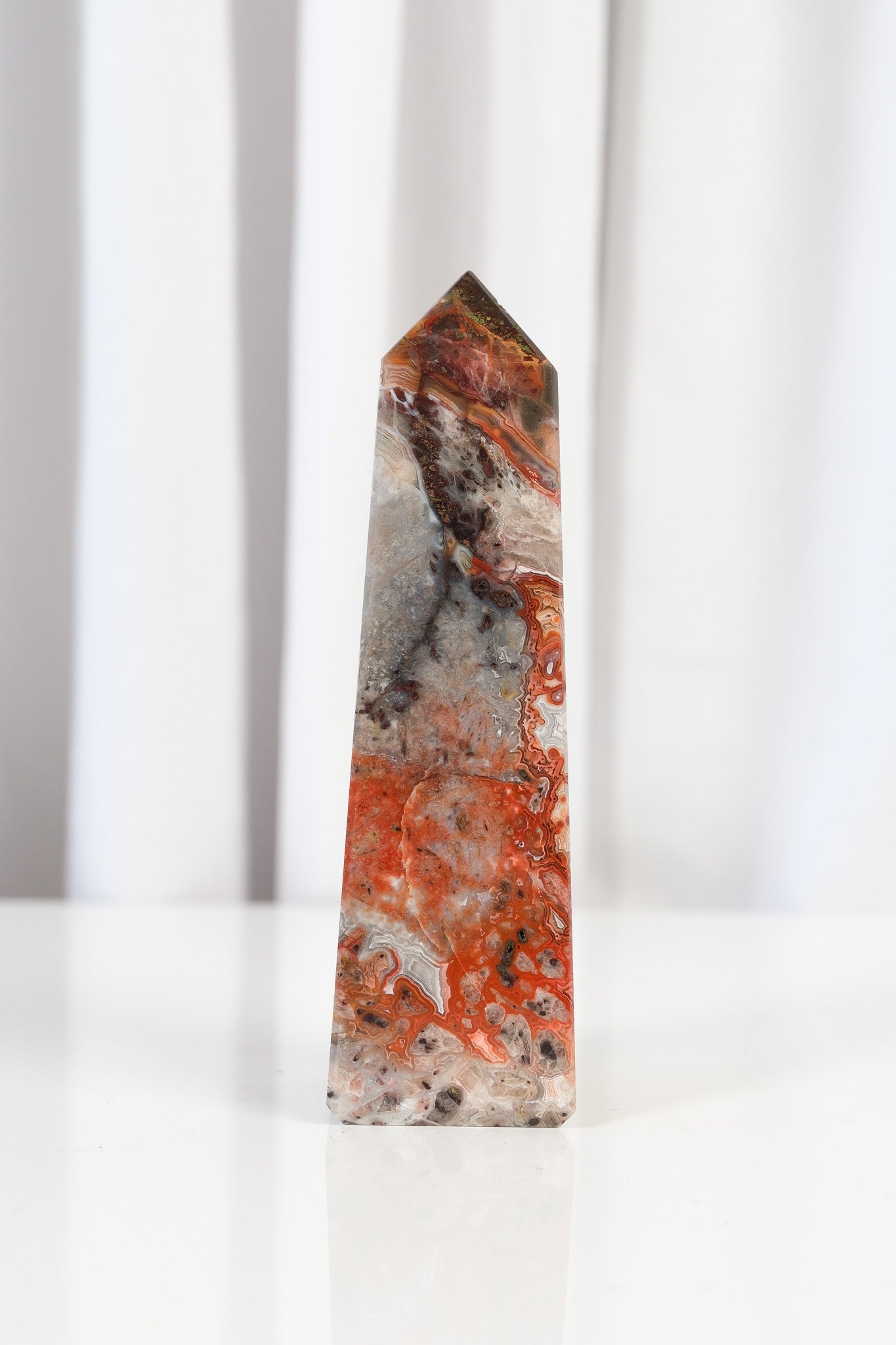 Mexican Crazy Lace Agate Tower