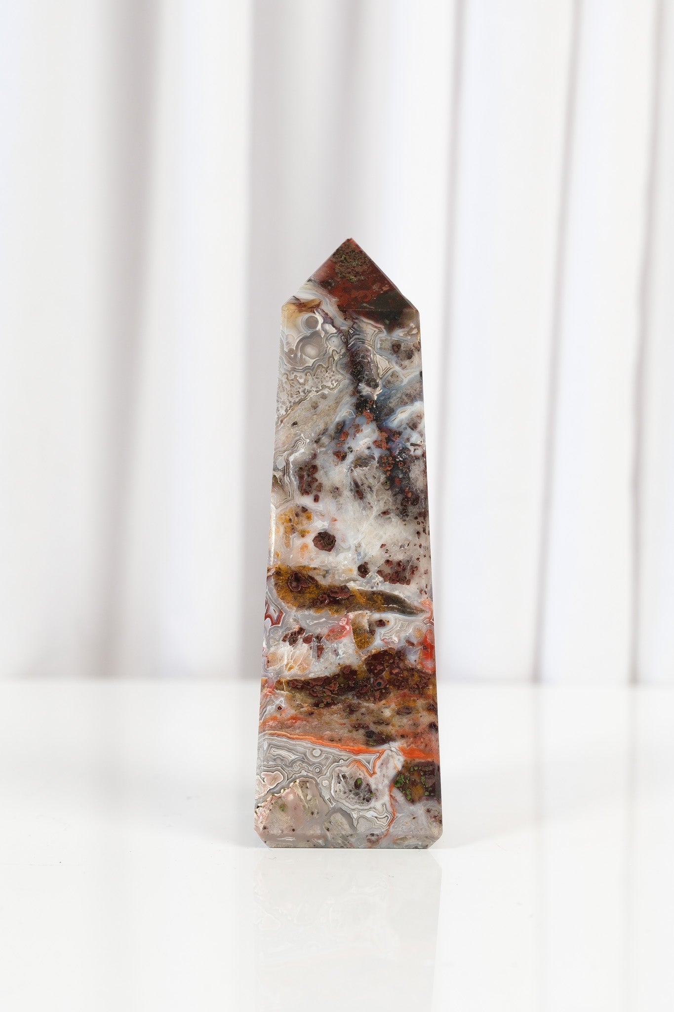 Mexican Crazy Lace Agate Tower