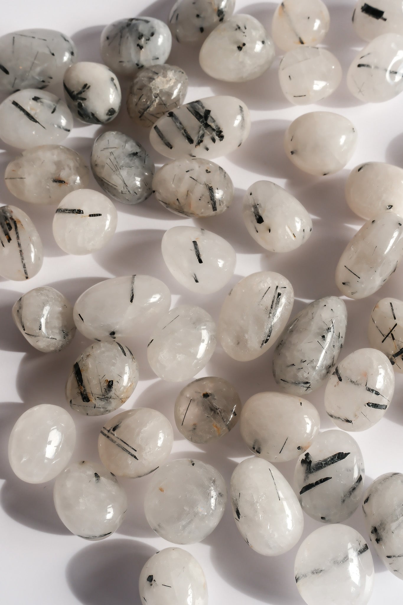 Black Tourmaline in Quartz Tumble