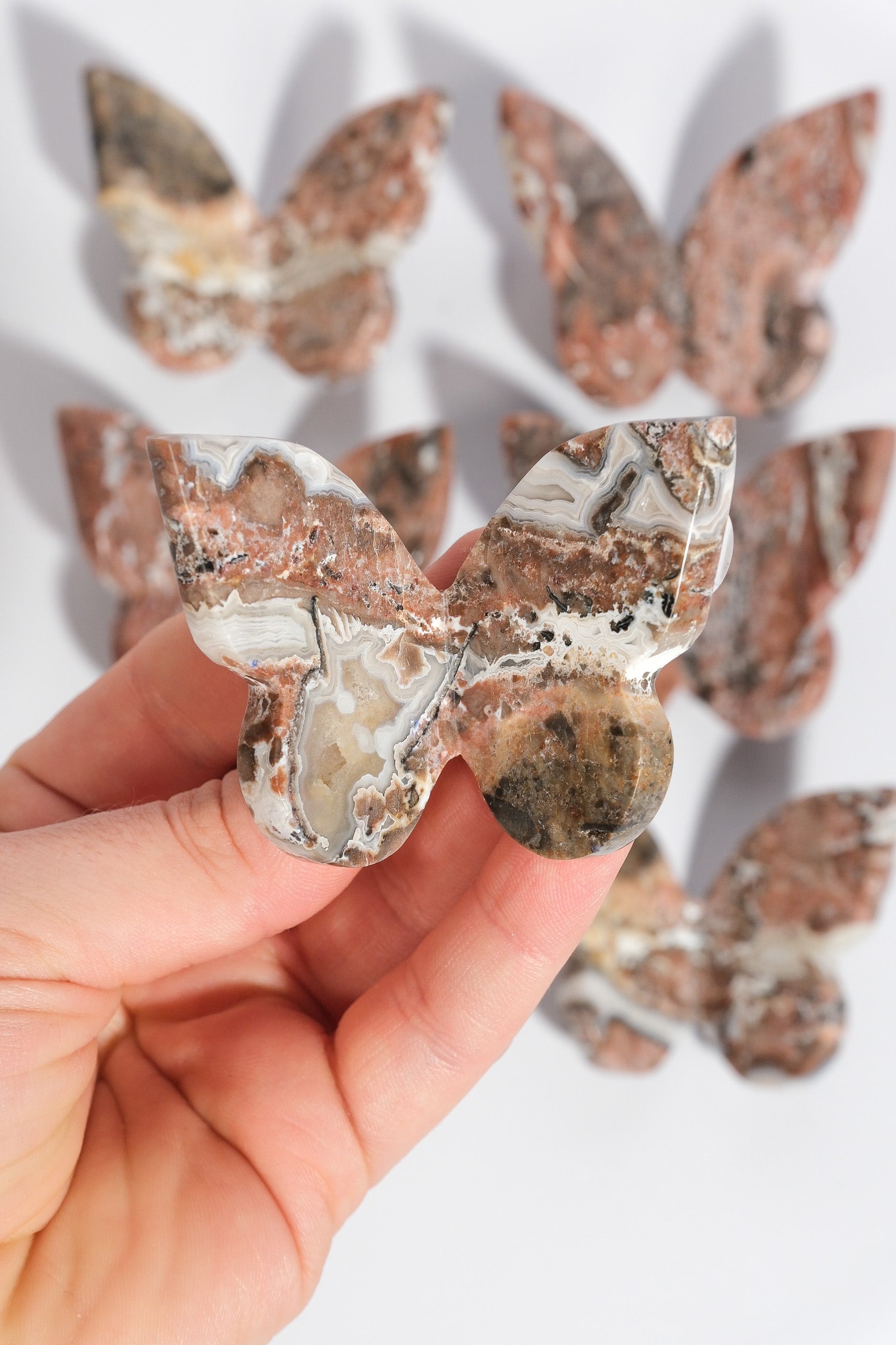 Sangria Lace Agate Butterfly