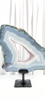 Agate with Amethyst Portal on Stand