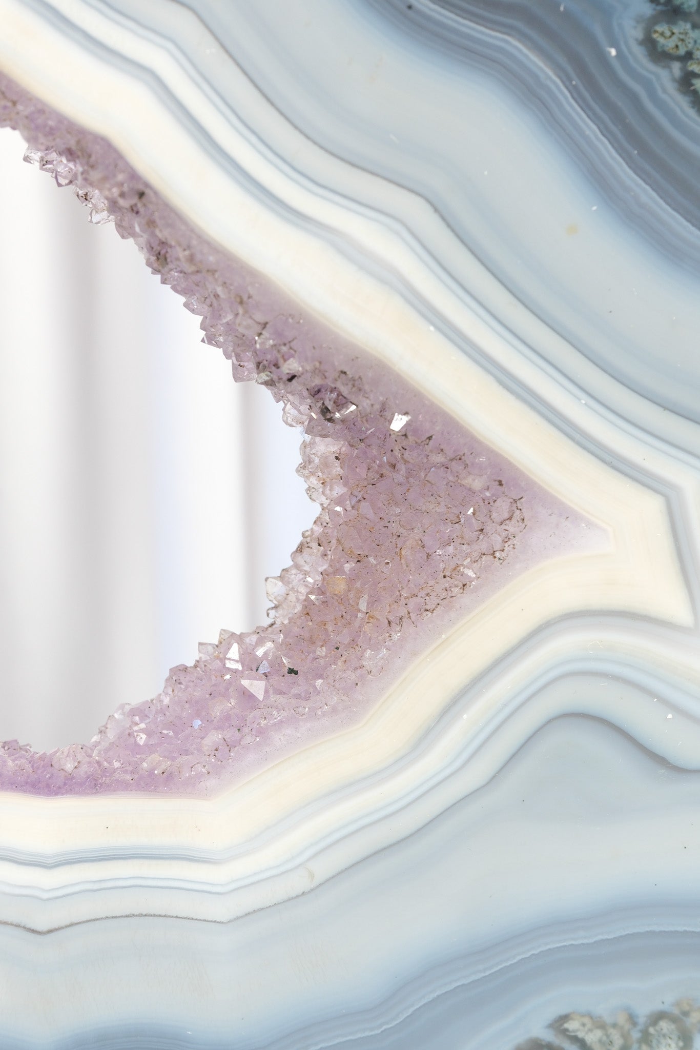 Agate with Amethyst Portal on Stand