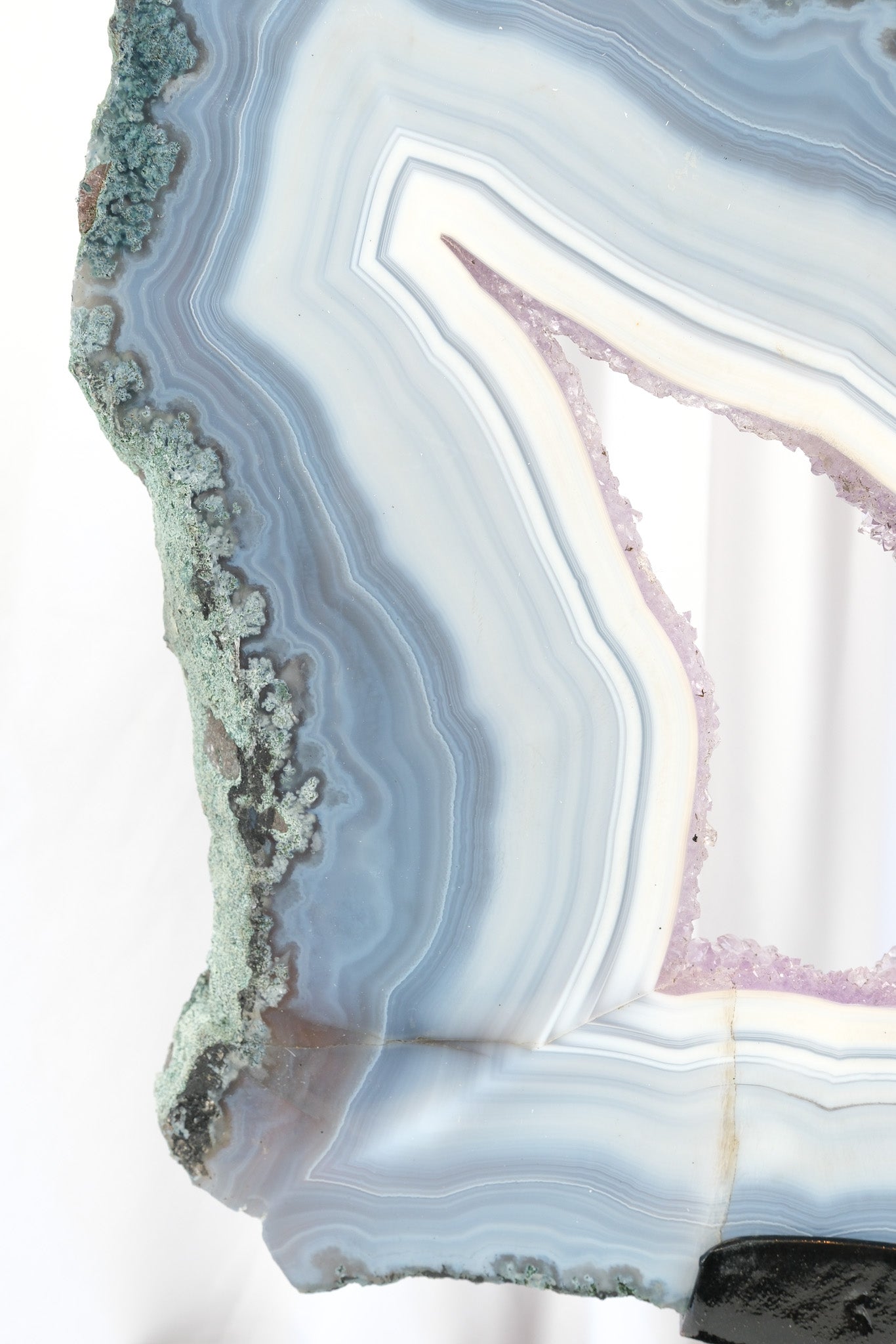 Agate with Amethyst Portal on Stand