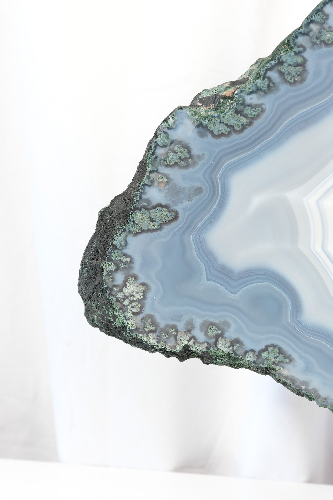 Agate with Amethyst Portal on Stand