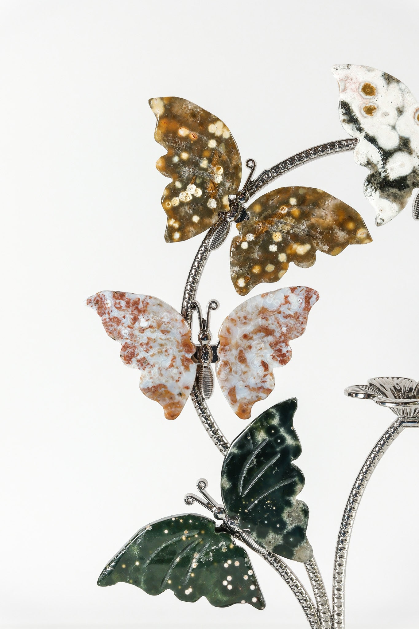 Ocean Jasper Butterfly Sphere Stand