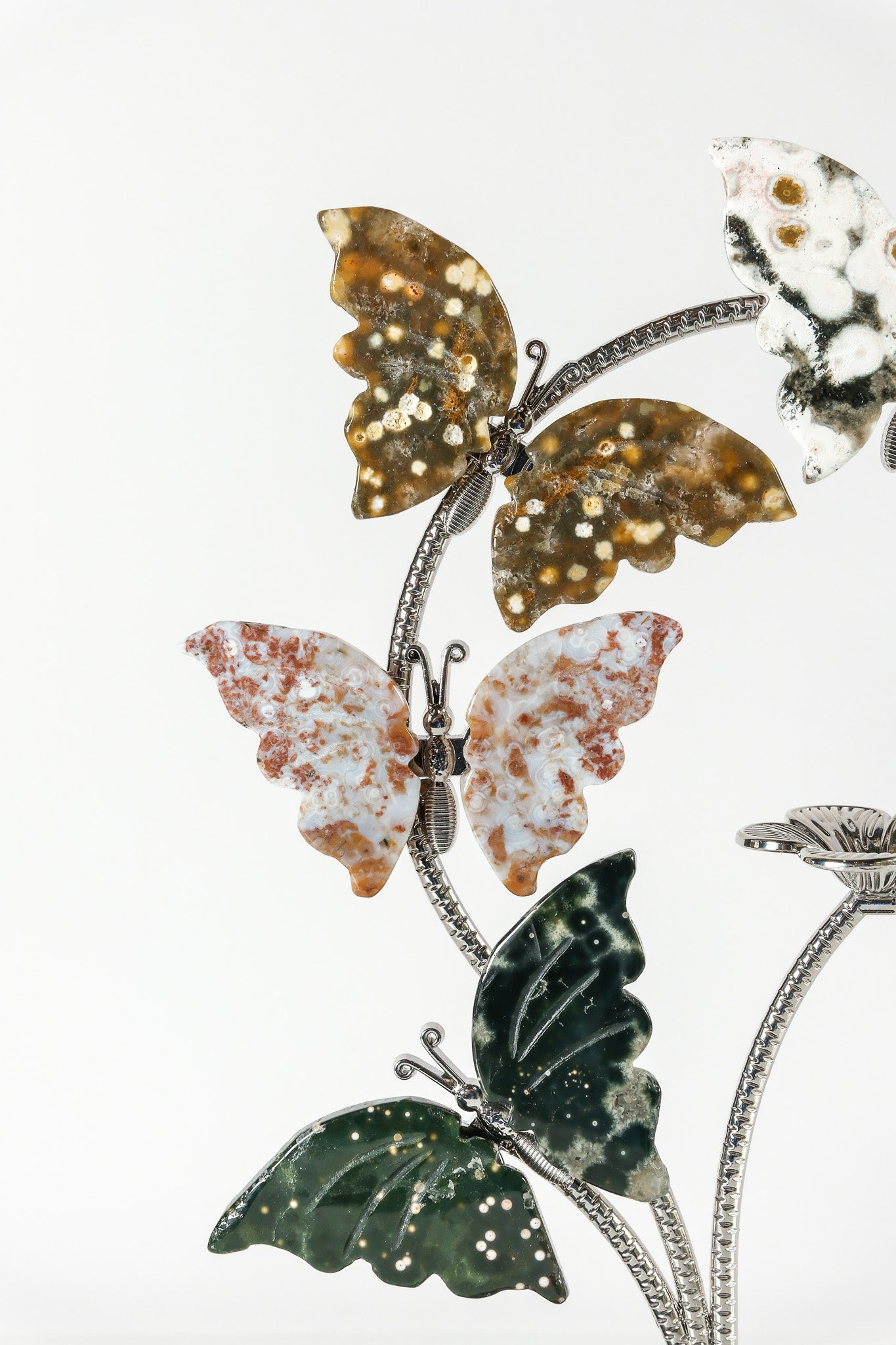 Ocean Jasper Butterfly Sphere Stand