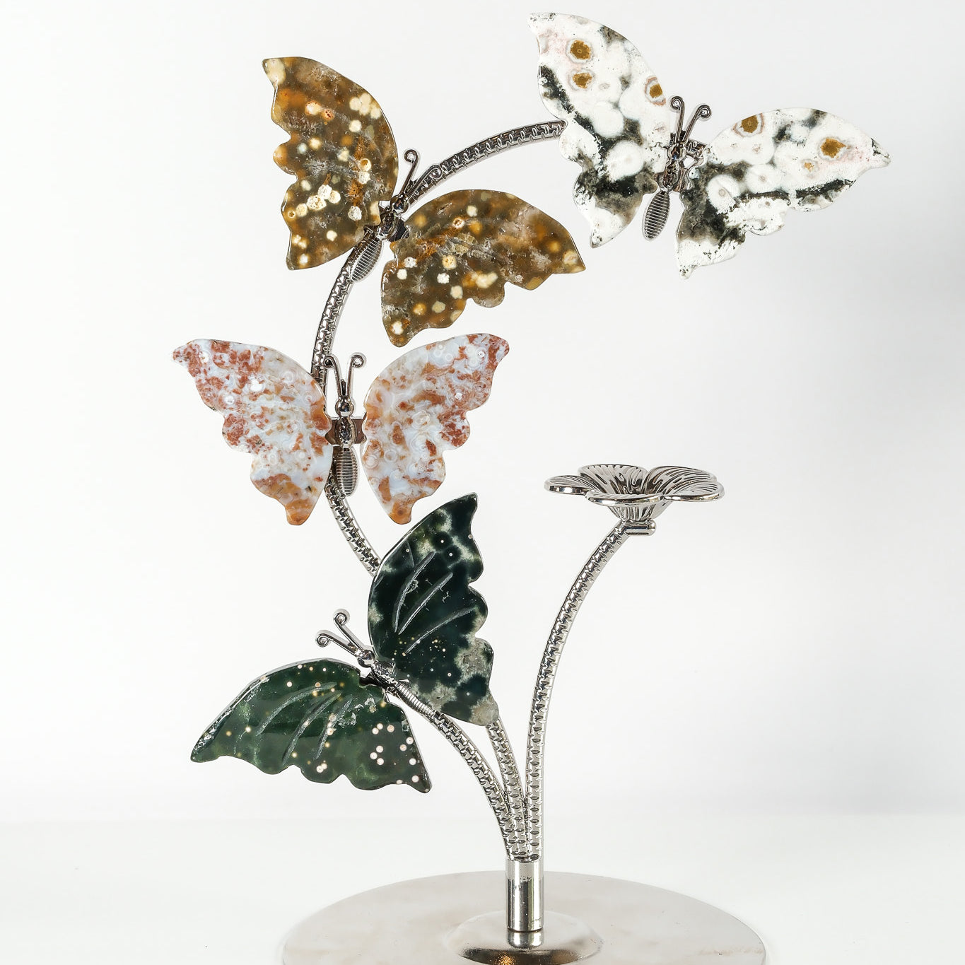 Ocean Jasper Butterfly Sphere Stand
