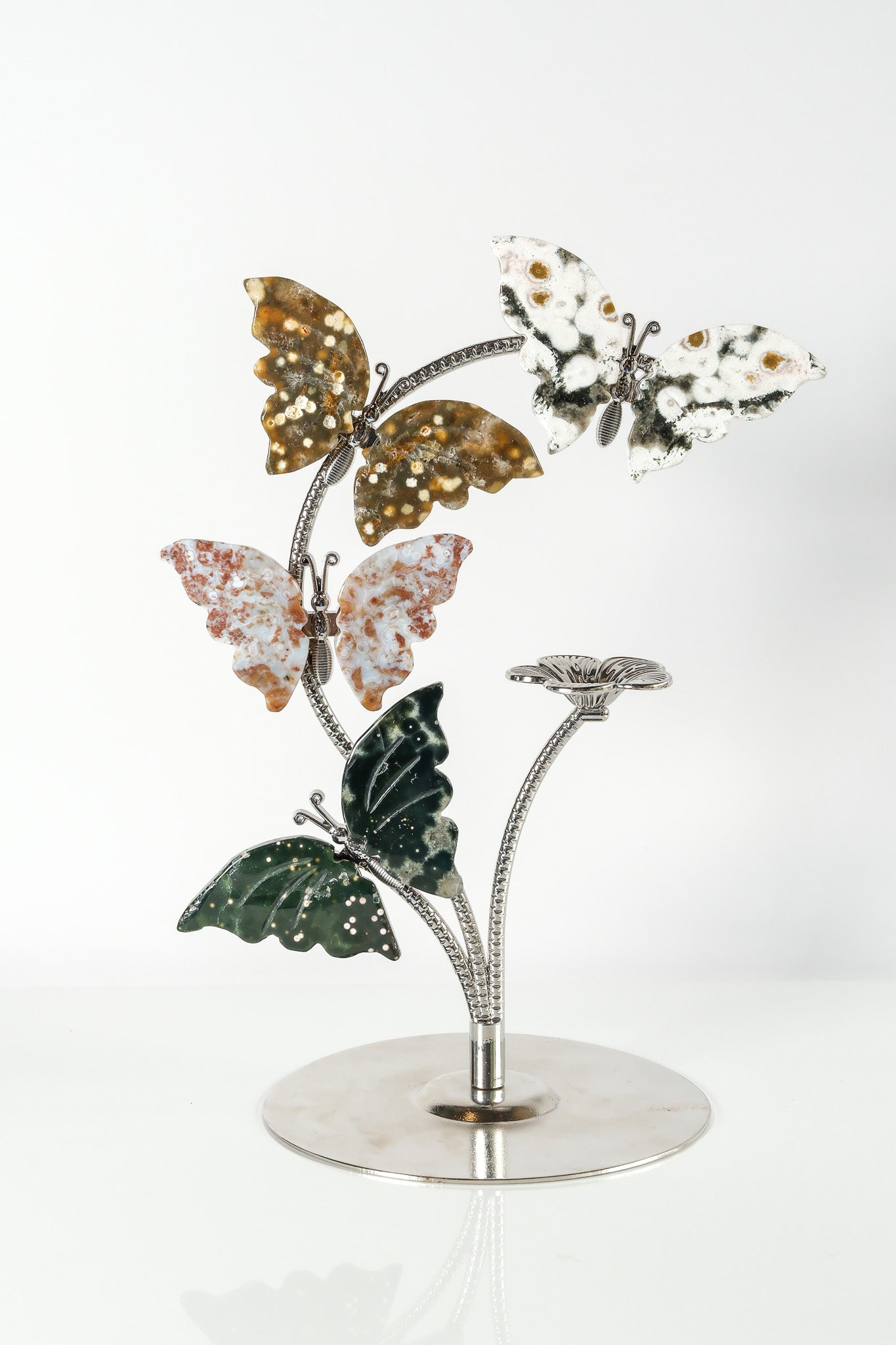 Ocean Jasper Butterfly Sphere Stand