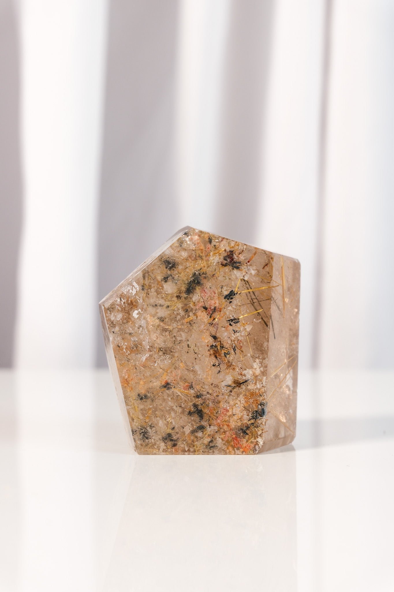 Gold Rutile Smoky Garden Quartz Freeform