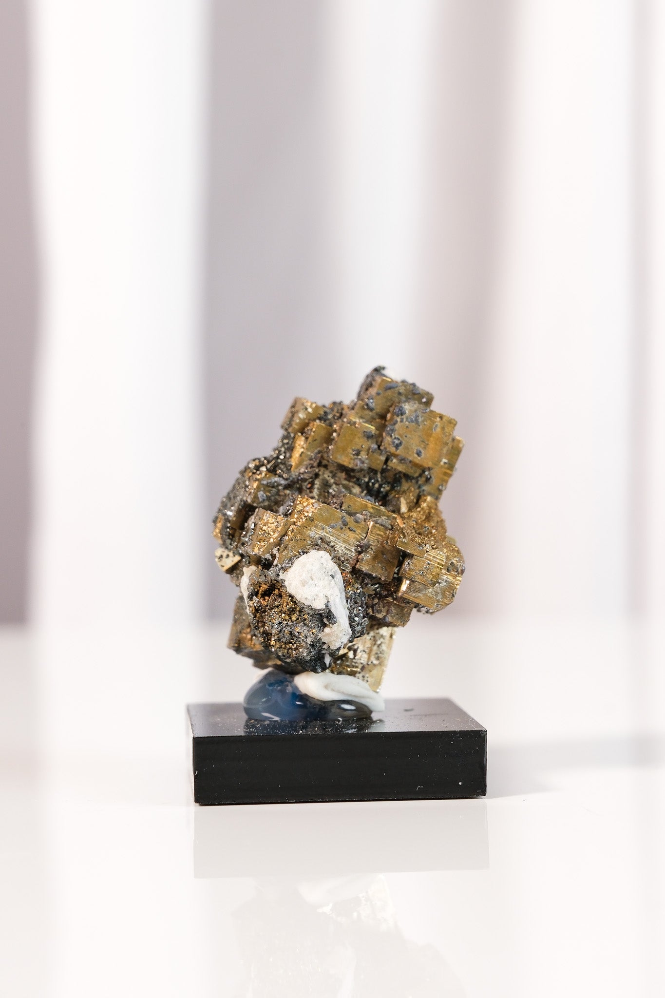 Rainbow Pyrite Cluster on Stand