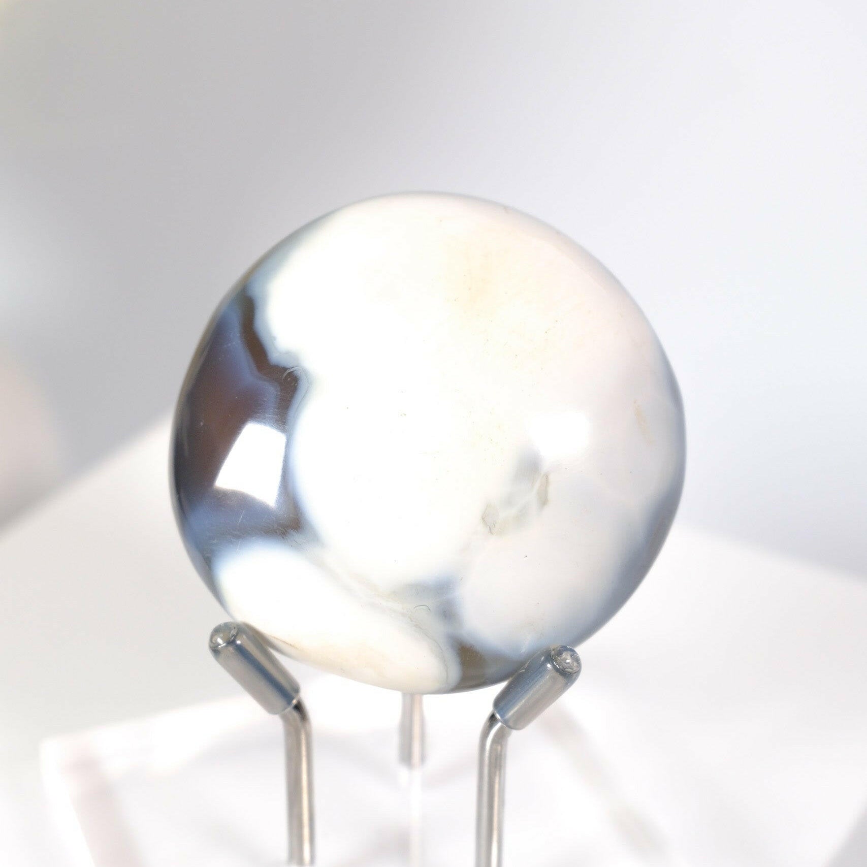 Orca Agate Palmstone Healing Crystal.