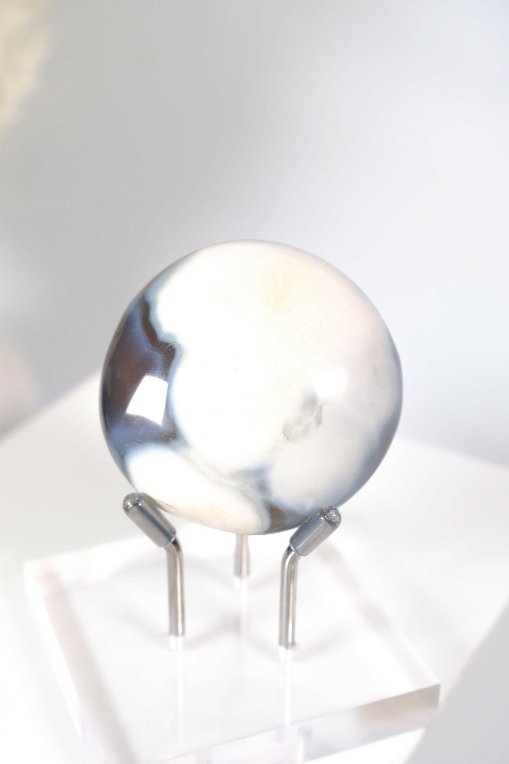 Orca Agate Palmstone Healing Crystal.