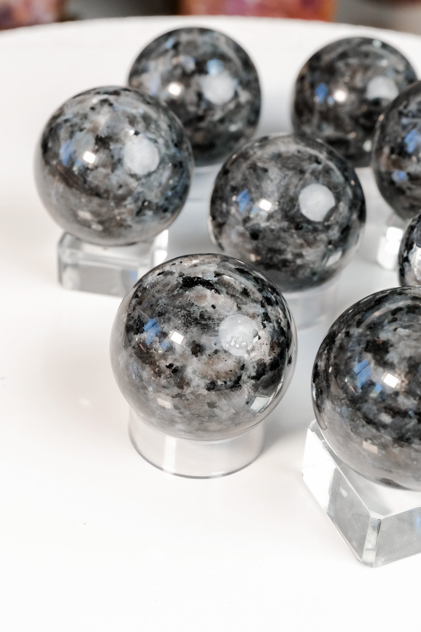 Flashy Larvikite Sphere