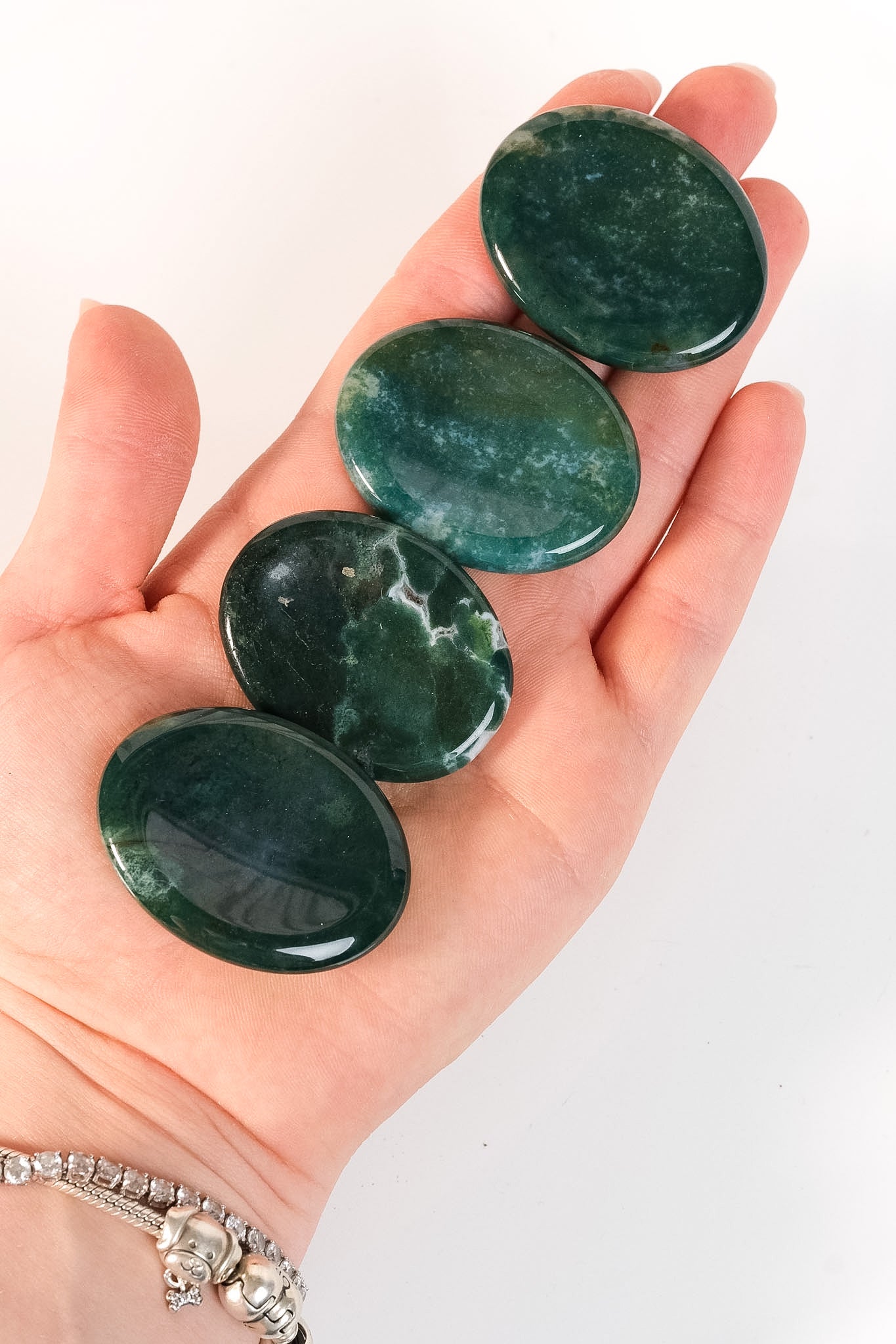 Moss Agate Worry Stone