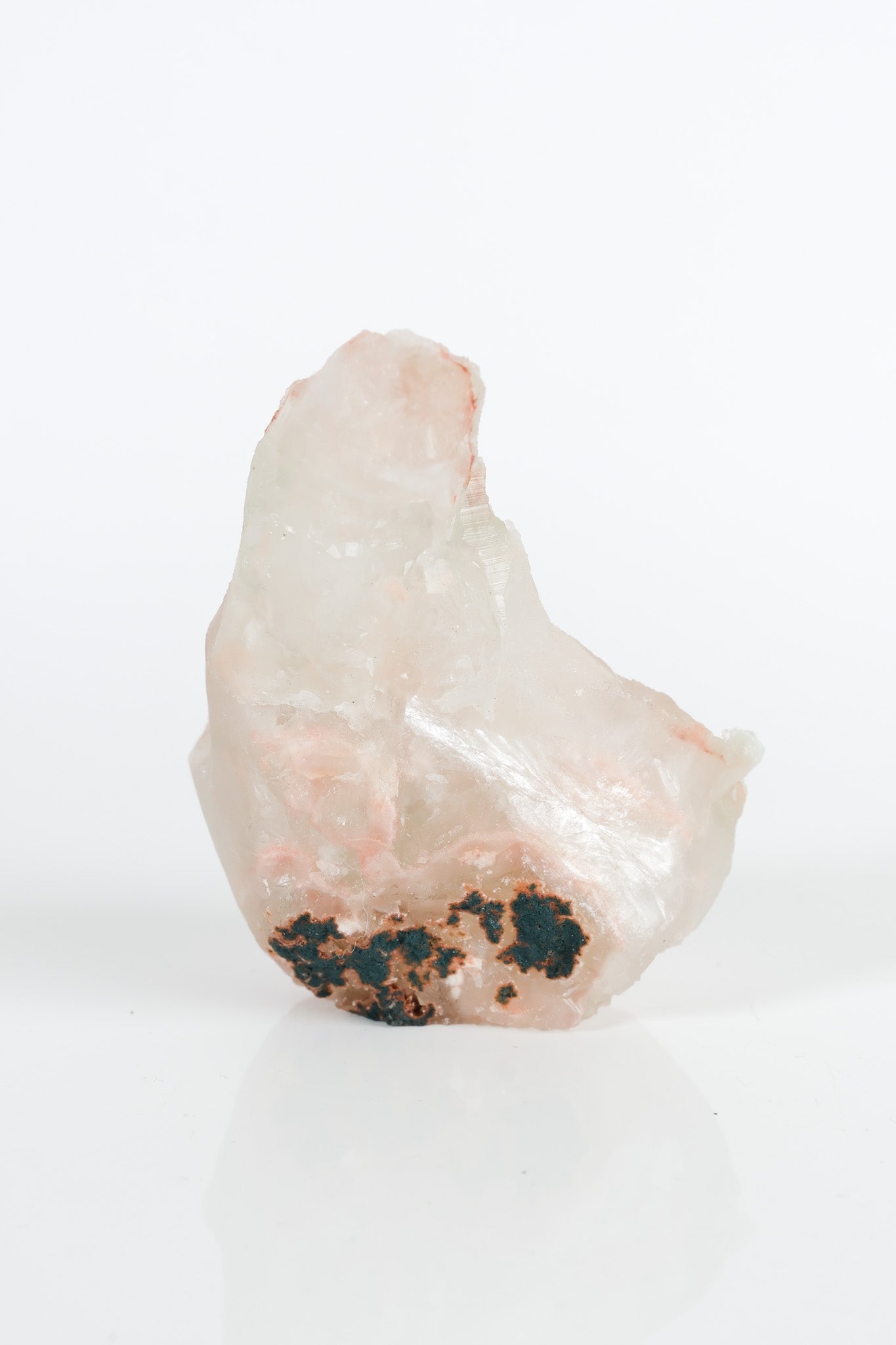 Green Apophyllite with Pink Red Stilbite on Red Pink Chalcedony Cluster
