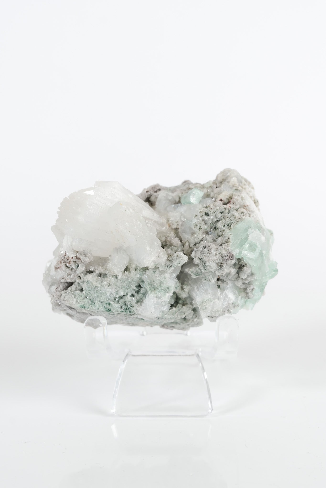 Gemmy Green Apophyllite DTs & Cubes on Grey Chalcedony Cluster
