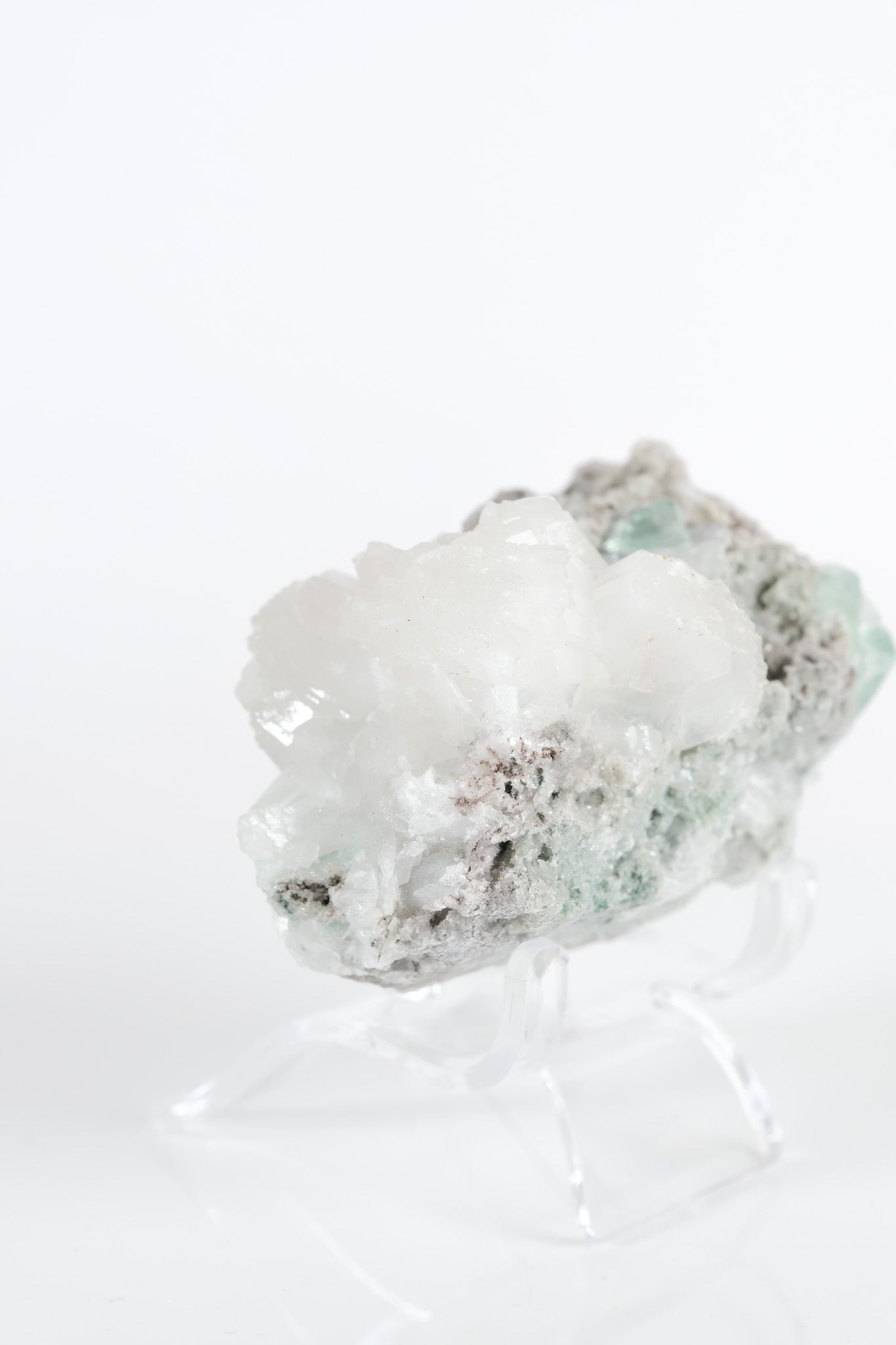 Gemmy Green Apophyllite DTs & Cubes on Grey Chalcedony Cluster