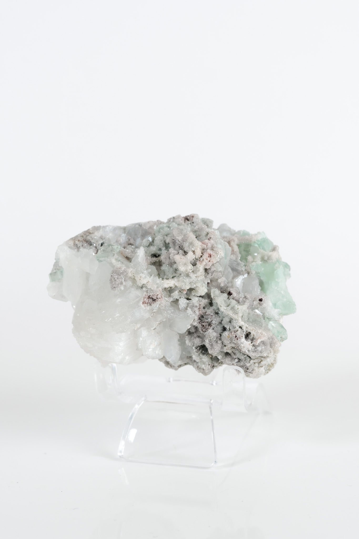 Gemmy Green Apophyllite DTs & Cubes on Grey Chalcedony Cluster
