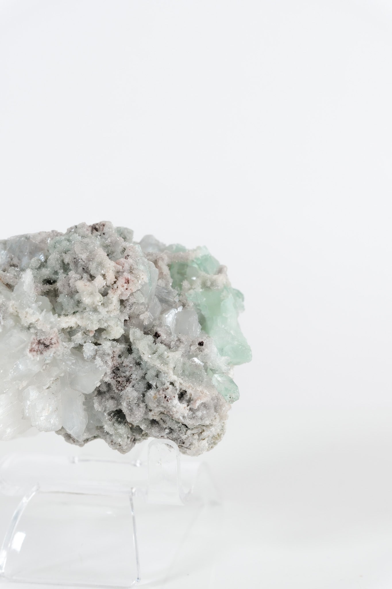 Gemmy Green Apophyllite DTs & Cubes on Grey Chalcedony Cluster