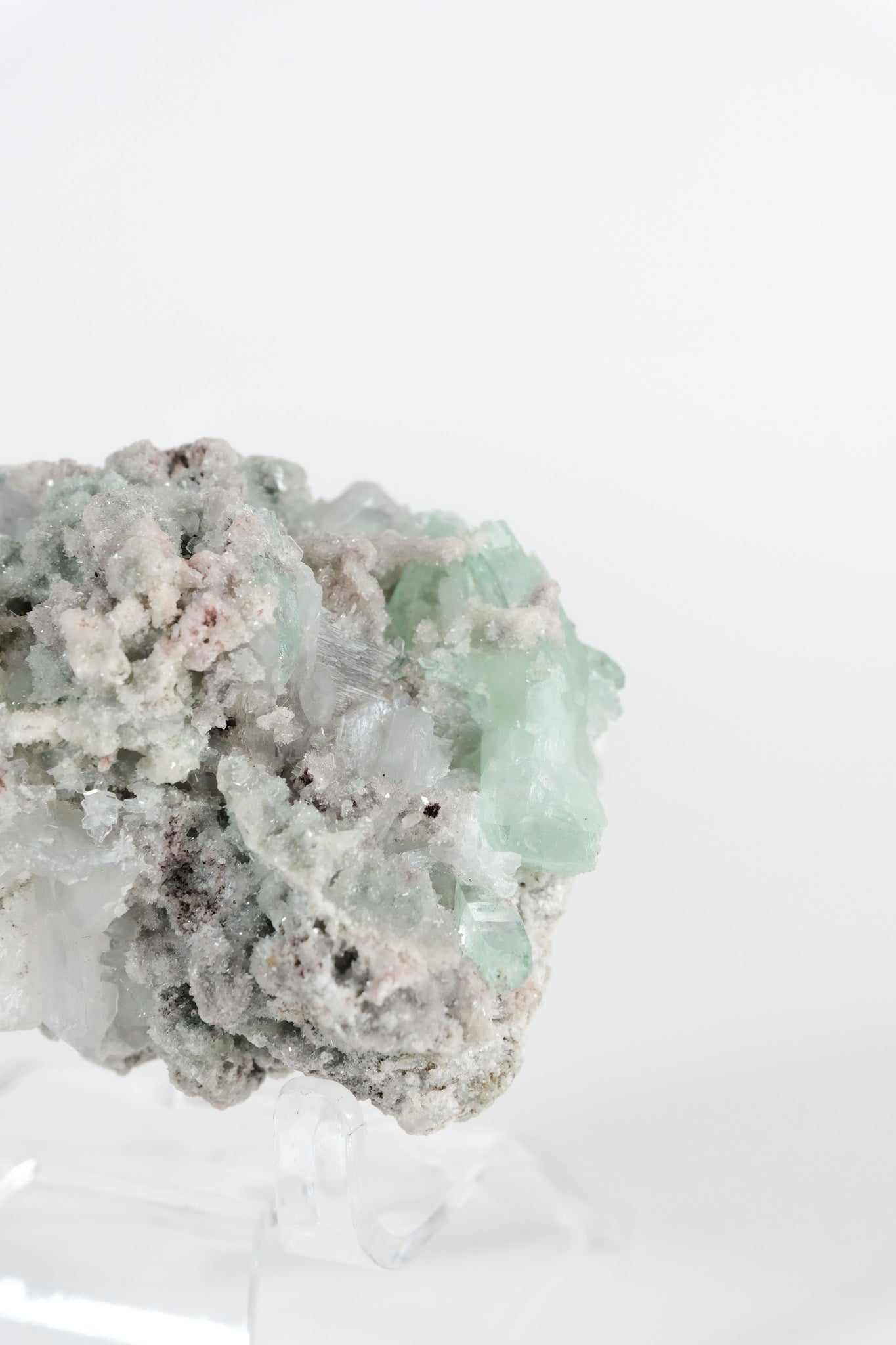 Gemmy Green Apophyllite DTs & Cubes on Grey Chalcedony Cluster