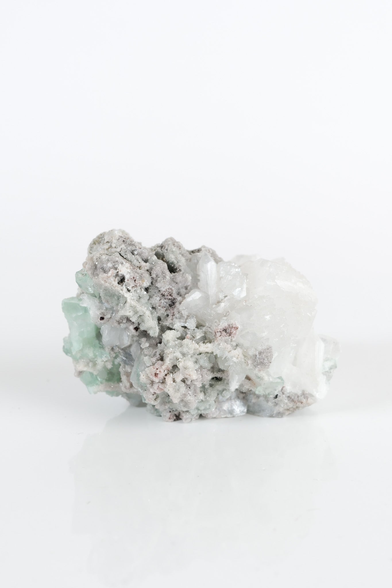 Gemmy Green Apophyllite DTs & Cubes on Grey Chalcedony Cluster