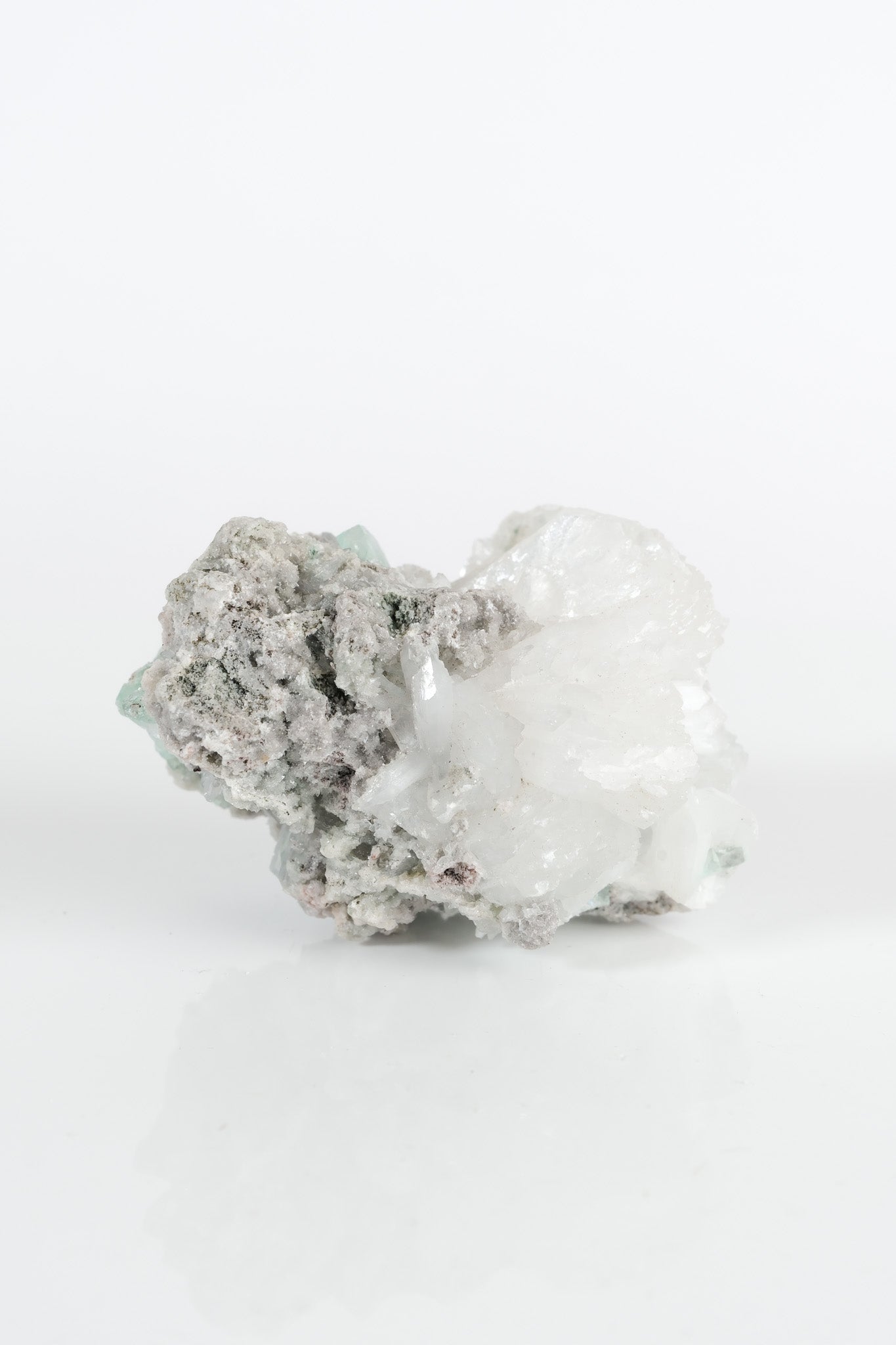 Gemmy Green Apophyllite DTs & Cubes on Grey Chalcedony Cluster