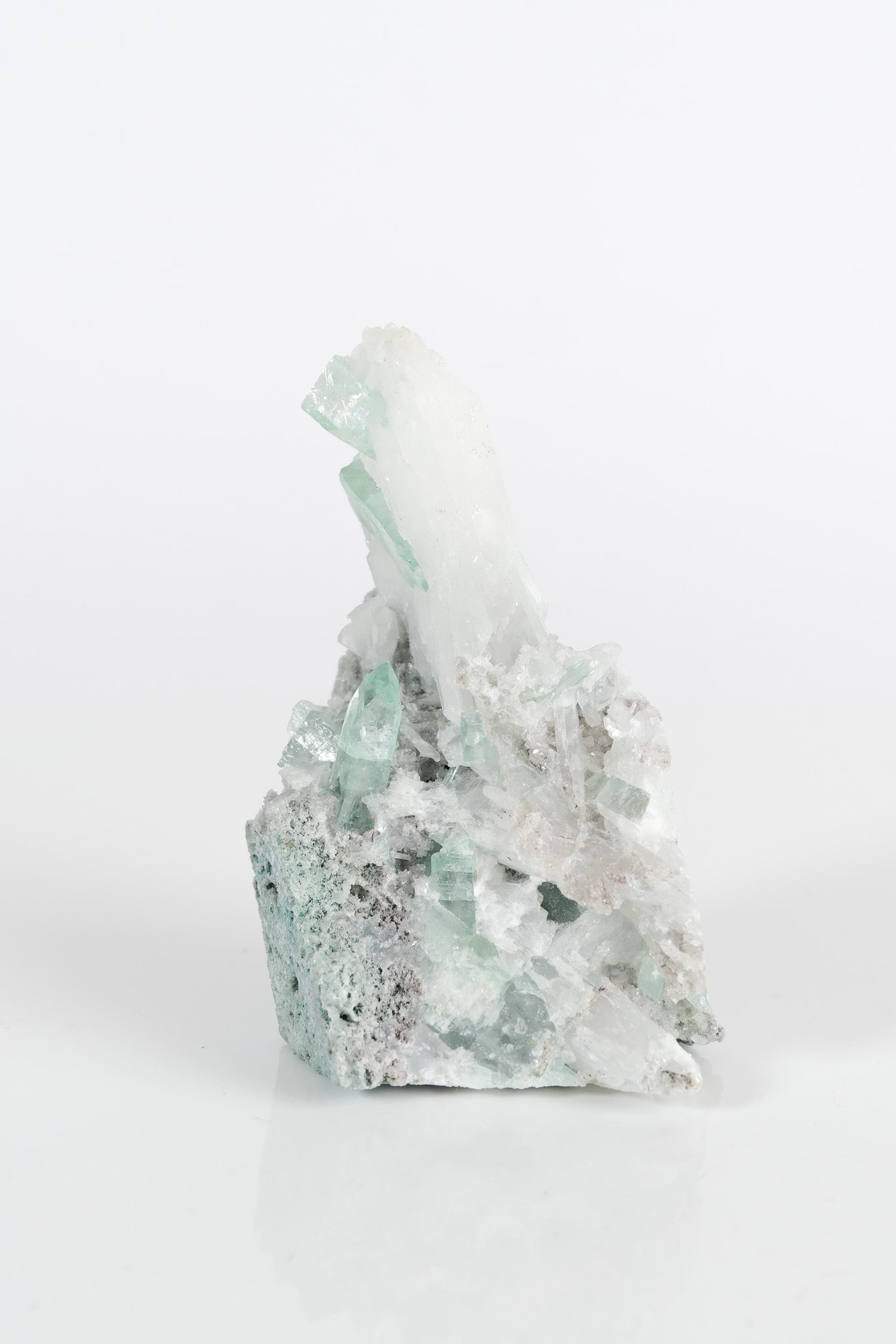 Gemmy Green Apophyllite DTs & Cubes on Grey Chalcedony Cluster
