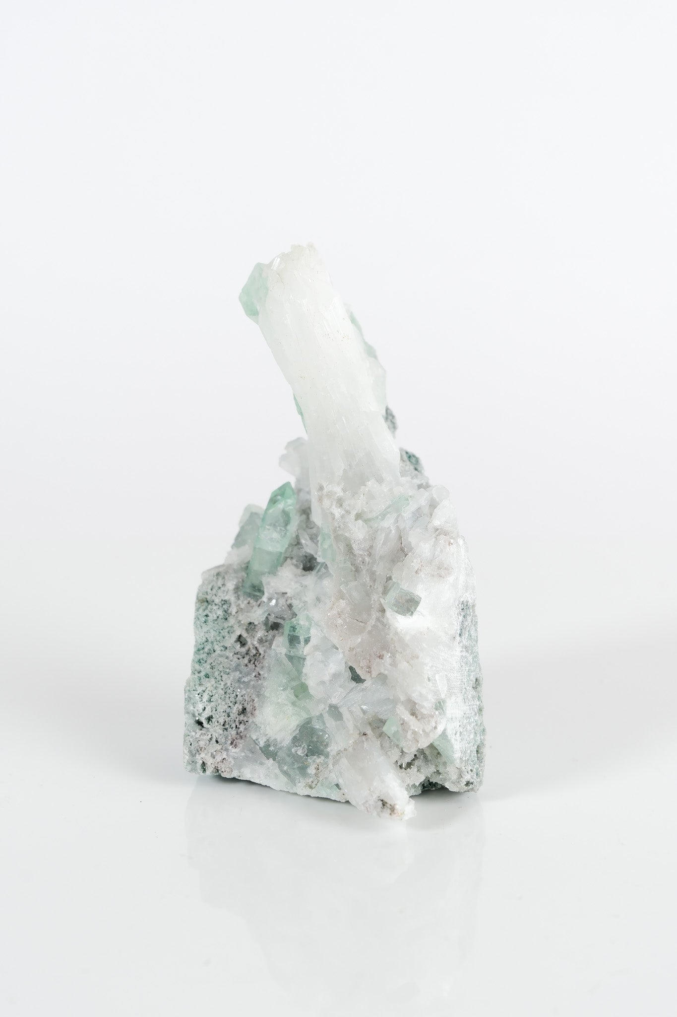 Gemmy Green Apophyllite DTs & Cubes on Grey Chalcedony Cluster