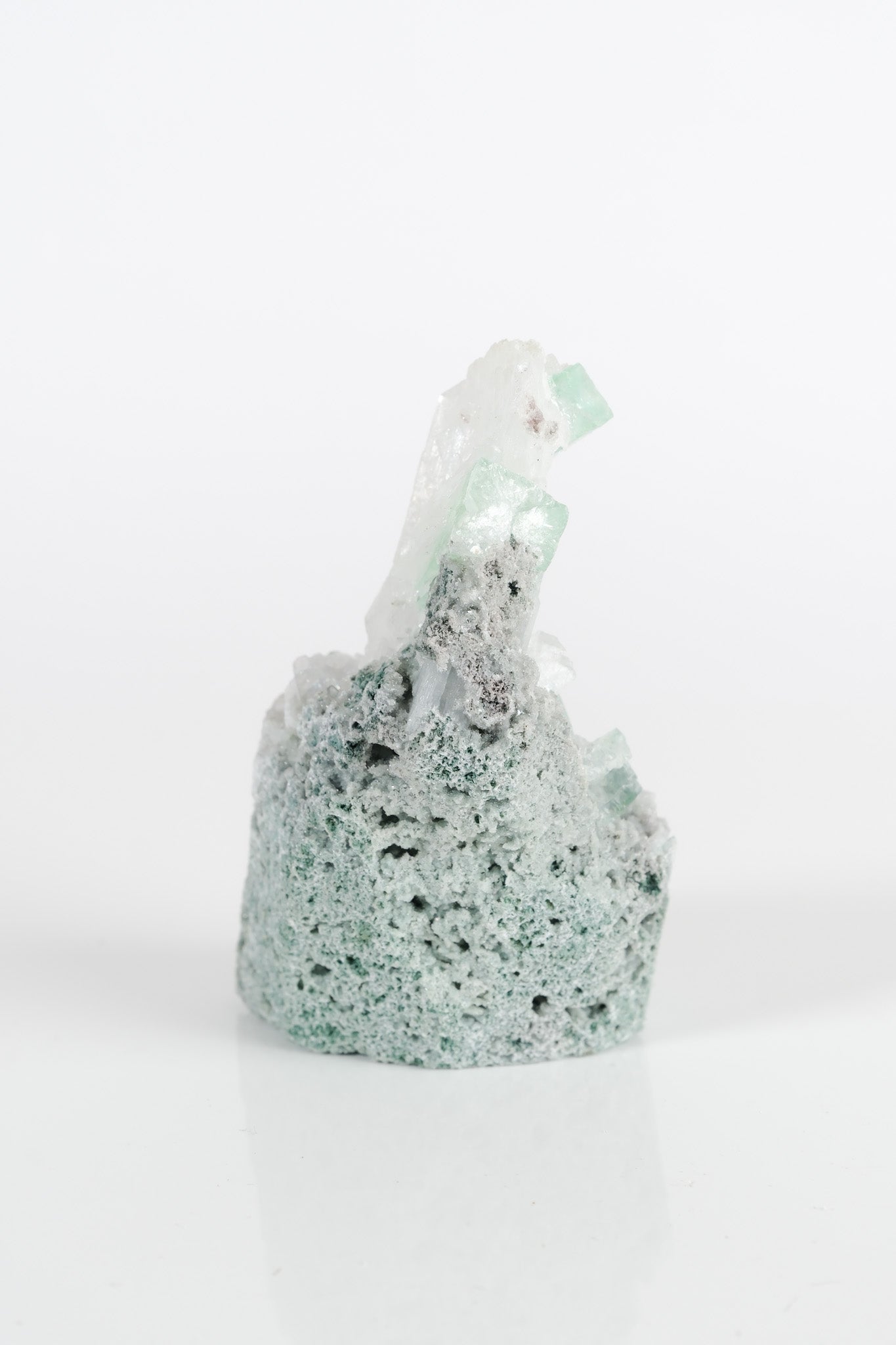 Gemmy Green Apophyllite DTs & Cubes on Grey Chalcedony Cluster