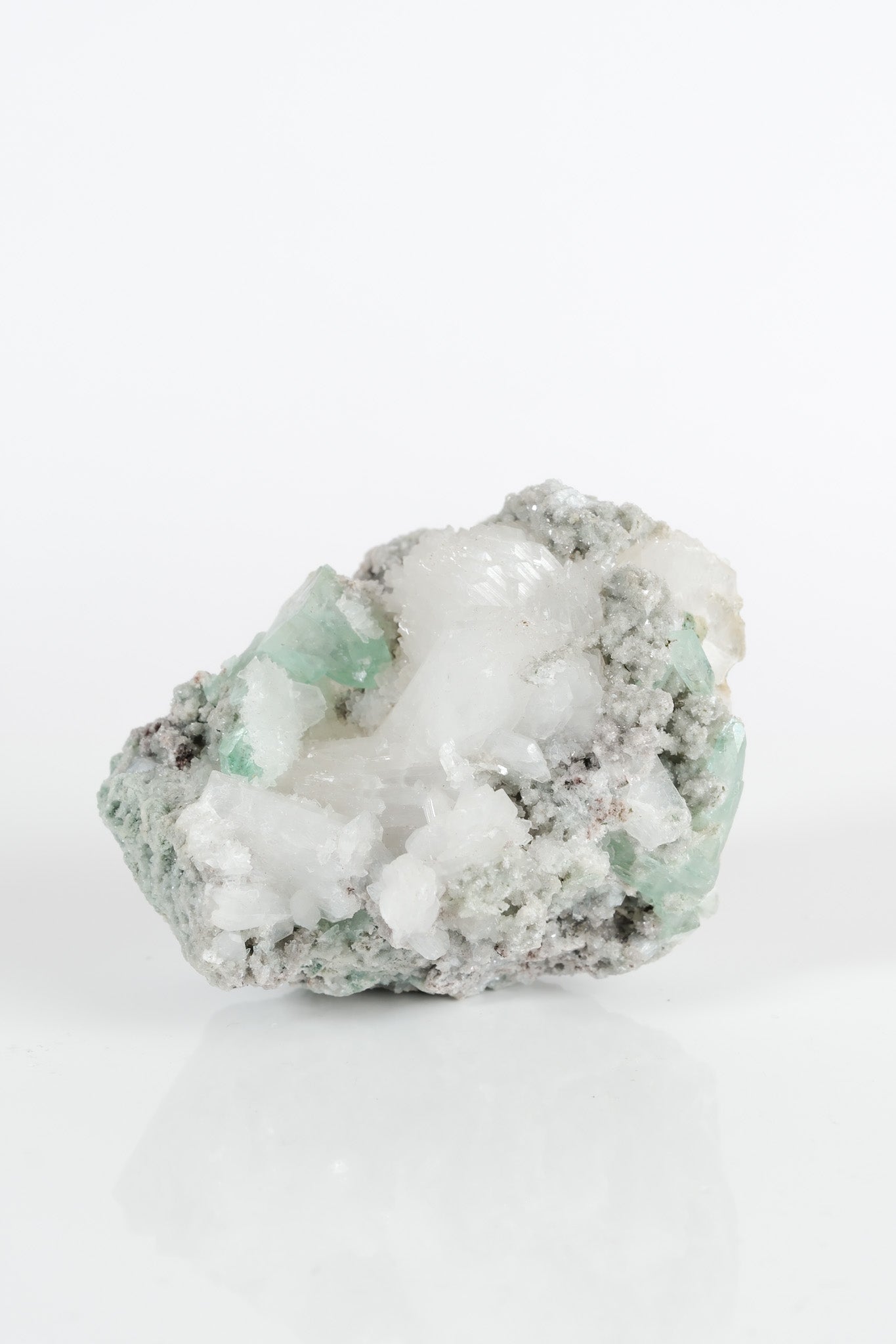 Gemmy Green Apophyllite DTs & Cubes on Grey Chalcedony Cluster