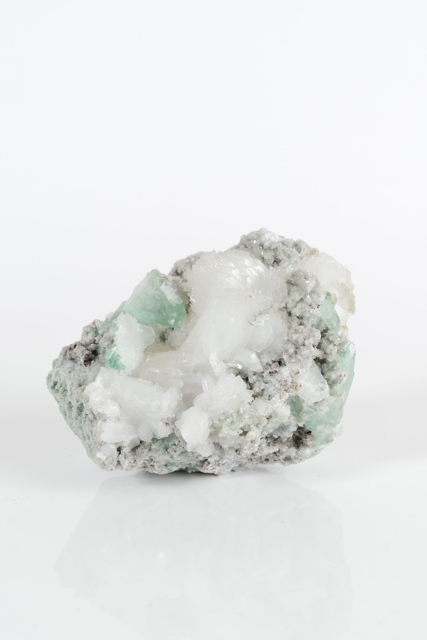 Gemmy Green Apophyllite DTs & Cubes on Grey Chalcedony Cluster