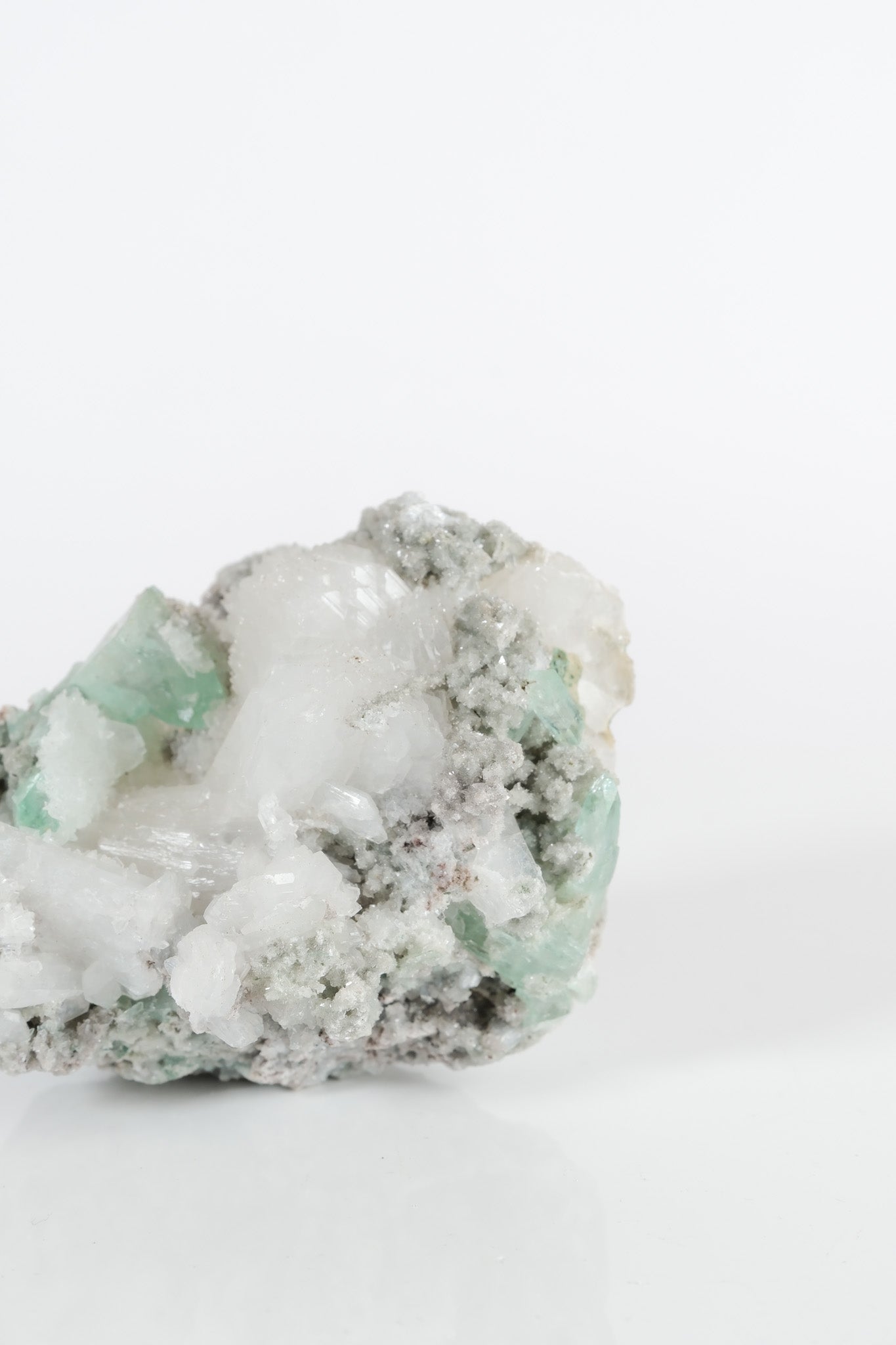 Gemmy Green Apophyllite DTs & Cubes on Grey Chalcedony Cluster
