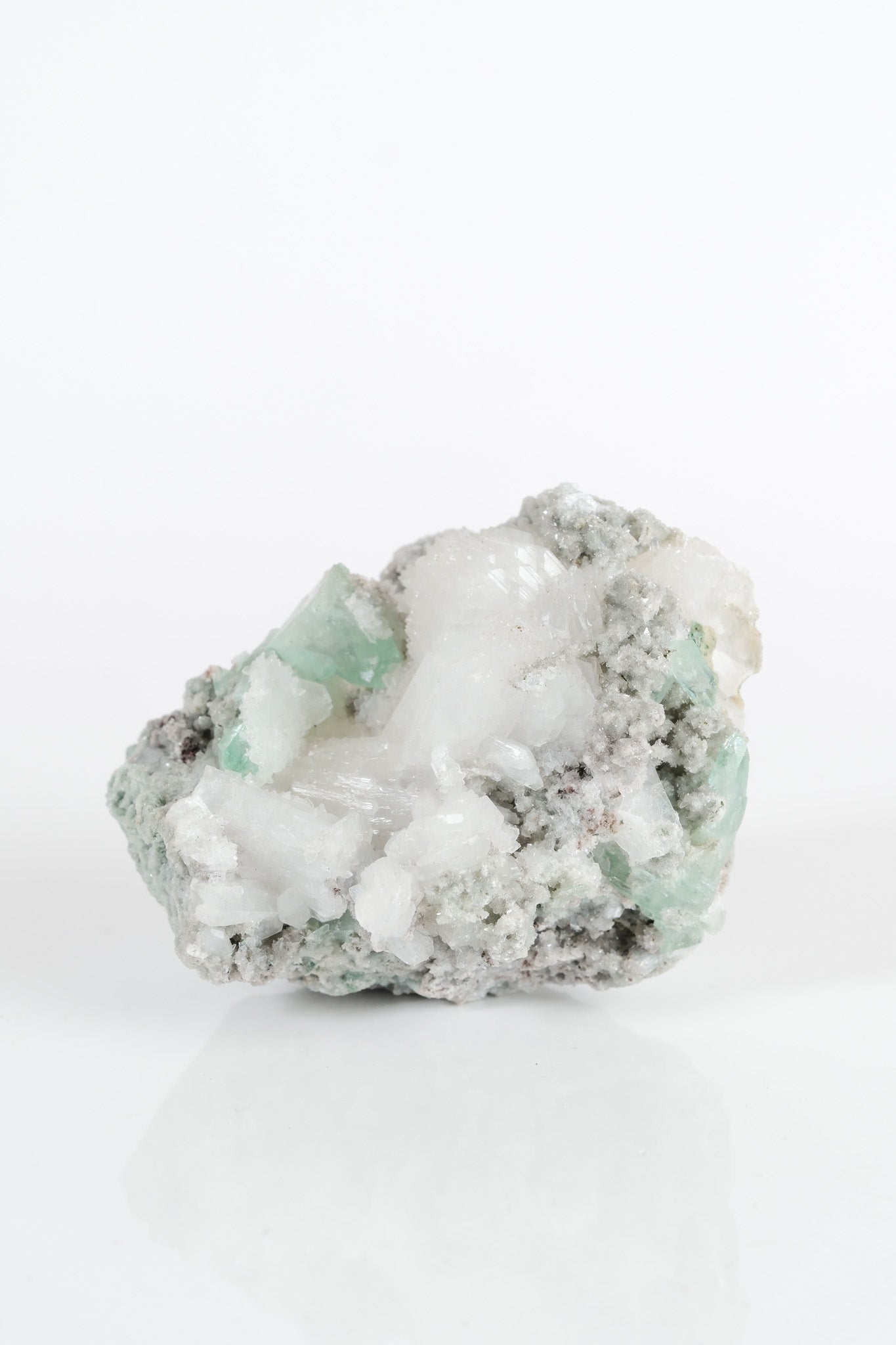 Gemmy Green Apophyllite DTs & Cubes on Grey Chalcedony Cluster