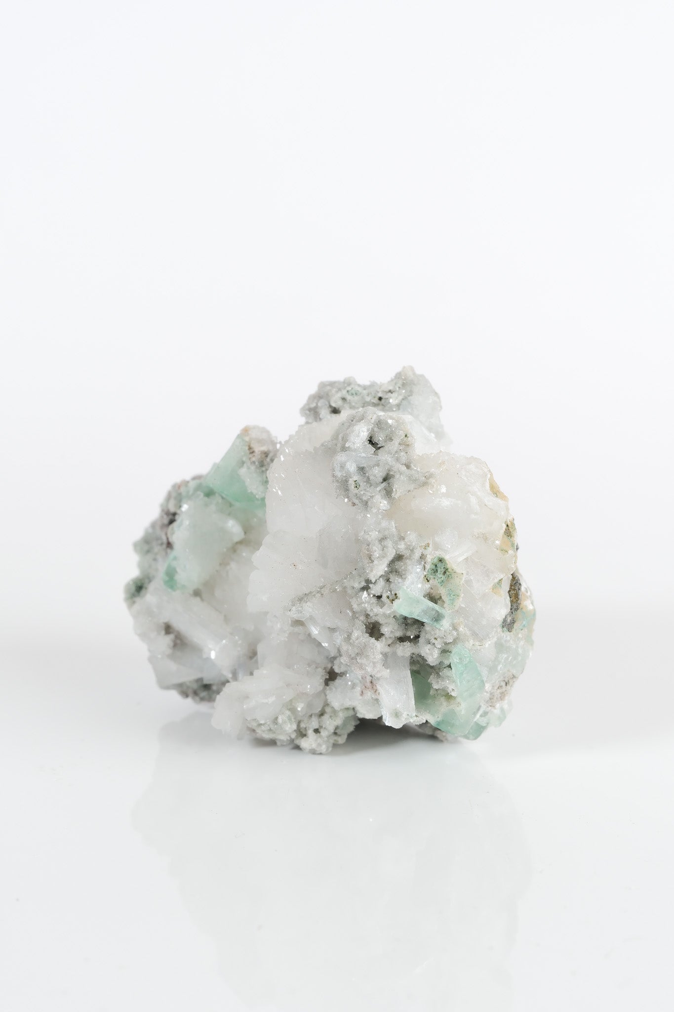 Gemmy Green Apophyllite DTs & Cubes on Grey Chalcedony Cluster