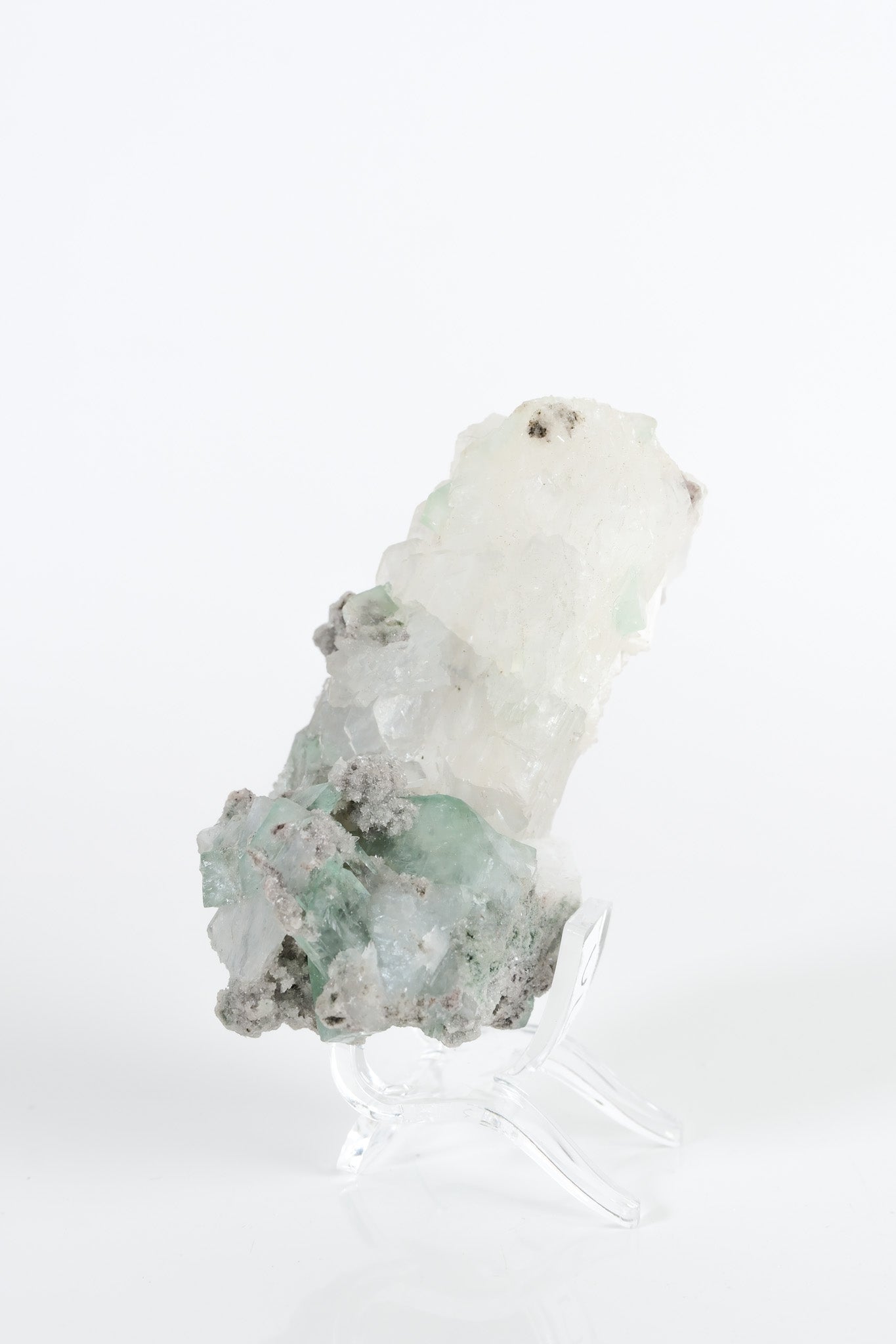 Gemmy Green Apophyllite DTs & Cubes on Grey Chalcedony Cluster *rare bowtie formation*
