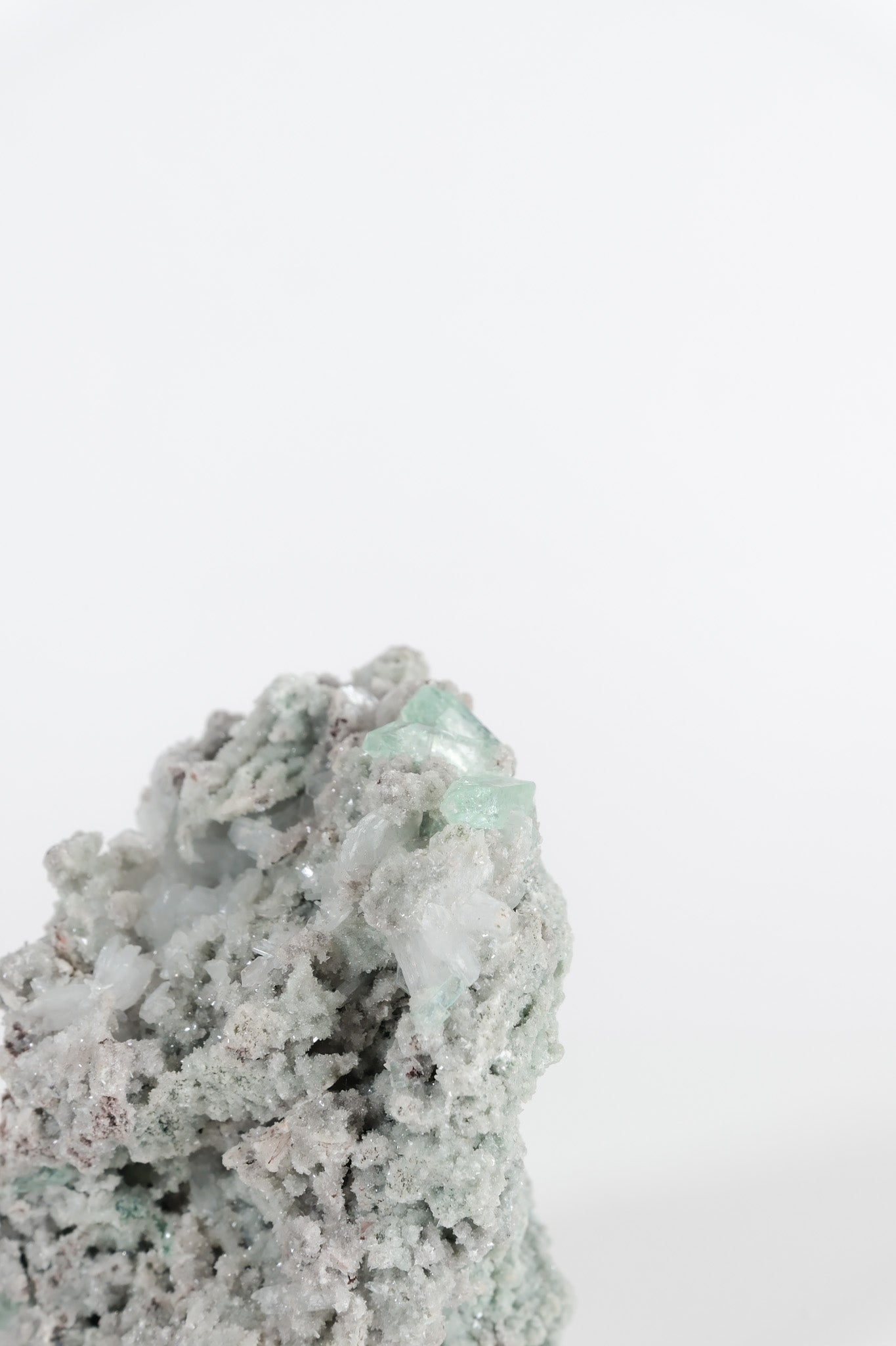Gemmy Green Apophyllite DTs & Cubes on Grey Chalcedony Cluster