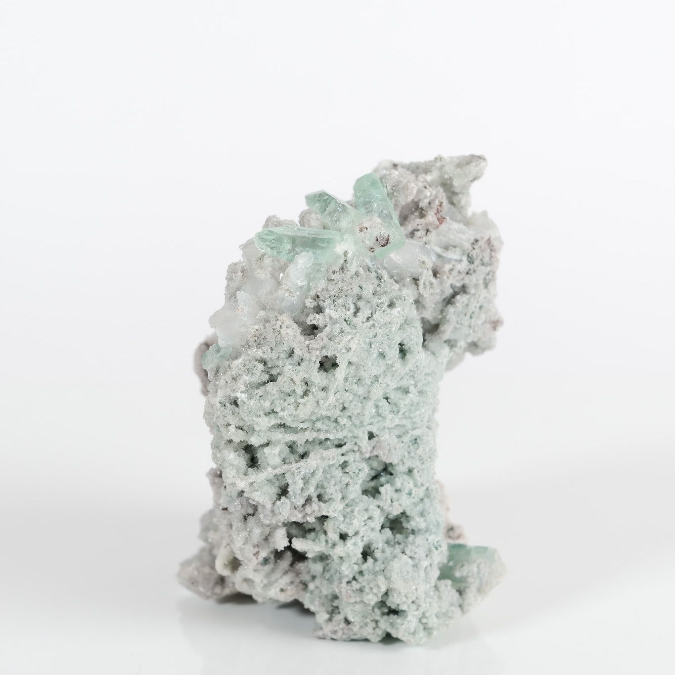 Gemmy Green Apophyllite DTs & Cubes on Grey Chalcedony Cluster