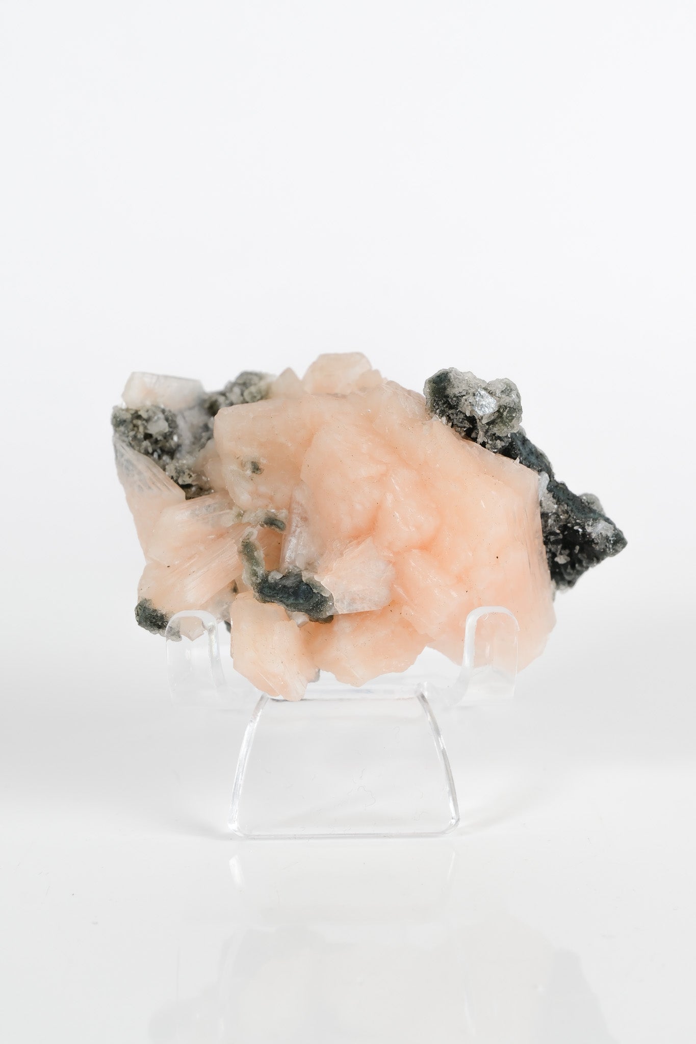 Botryoidal Black Chalcedony With Peach Stilbite Cluster