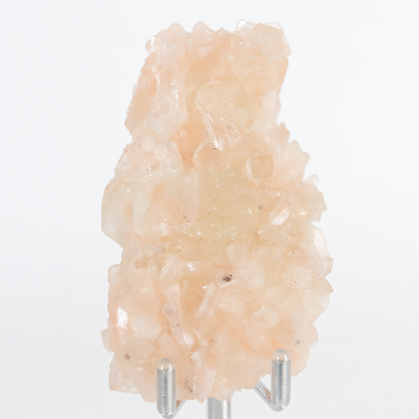 Green Apophyllite with Pink Stilbite & Sugar Druzy Cluster