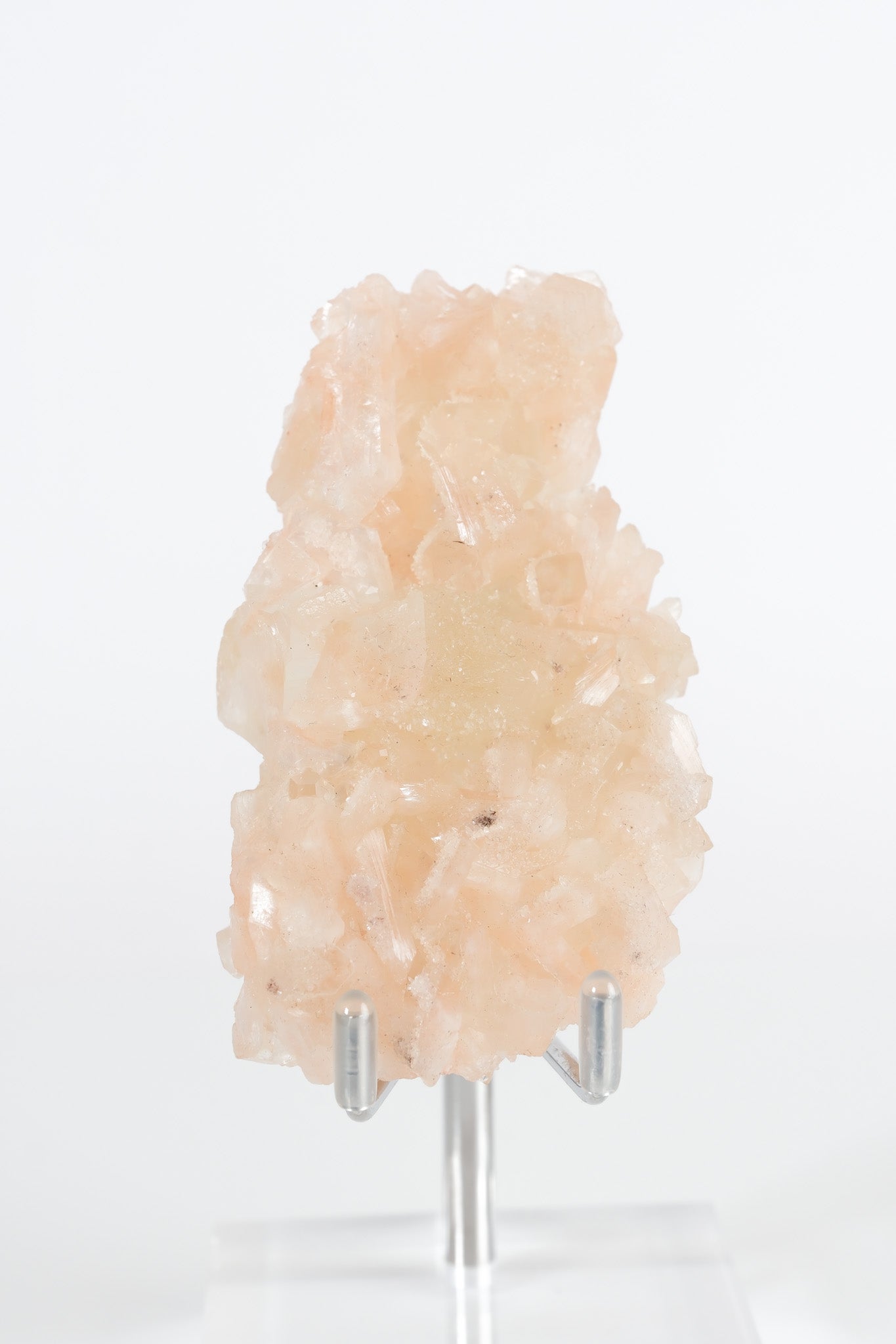 Green Apophyllite with Pink Stilbite & Sugar Druzy Cluster