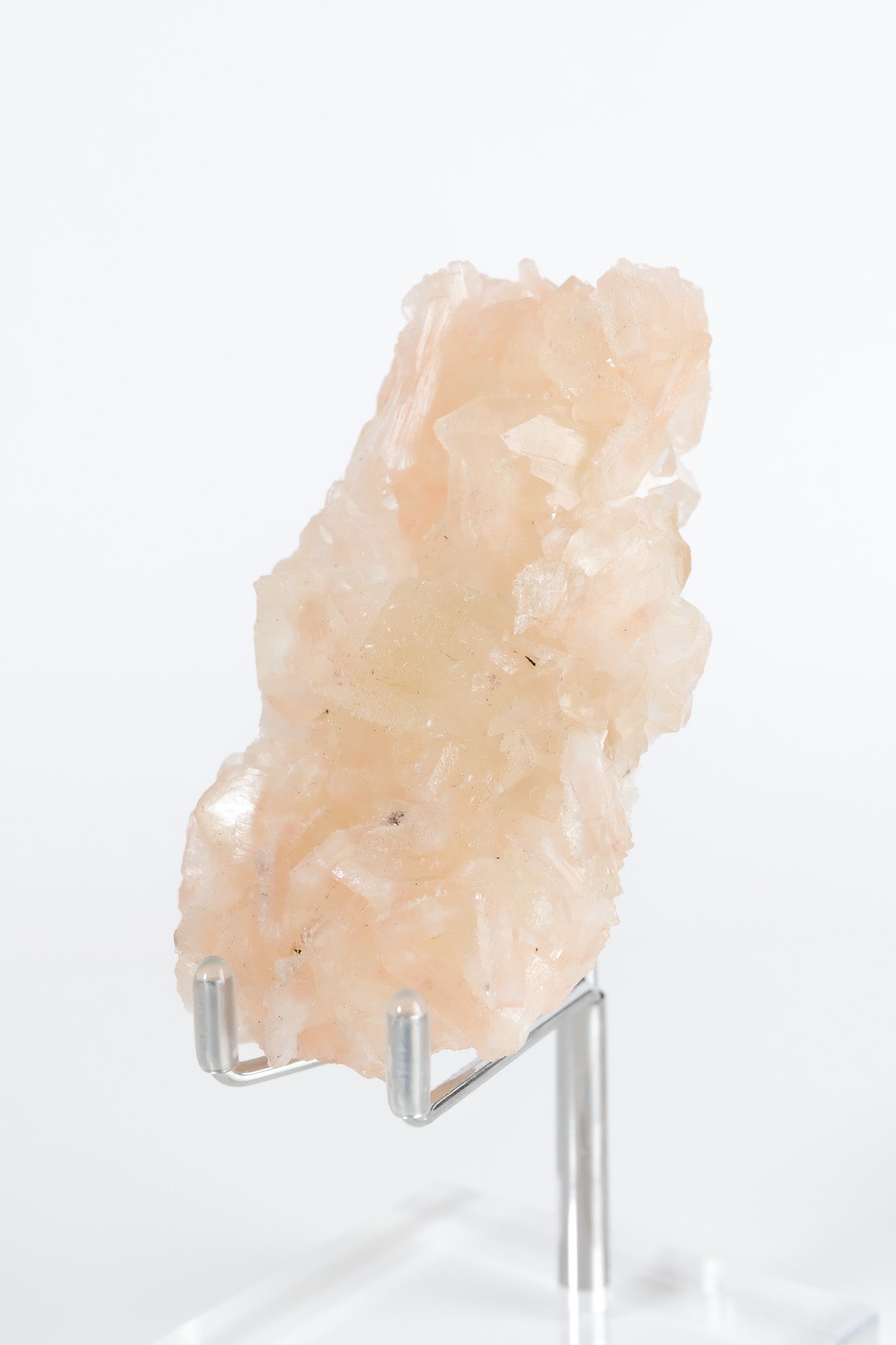 Green Apophyllite with Pink Stilbite & Sugar Druzy Cluster